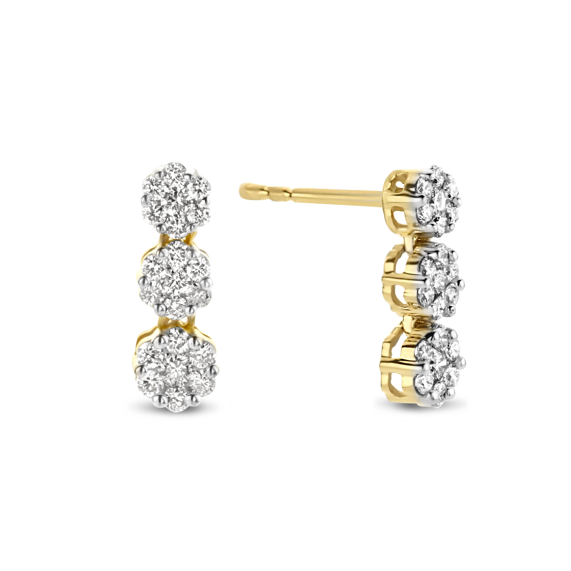 Geelgouden oorknoppen met 0.50 ct diamant 41775332