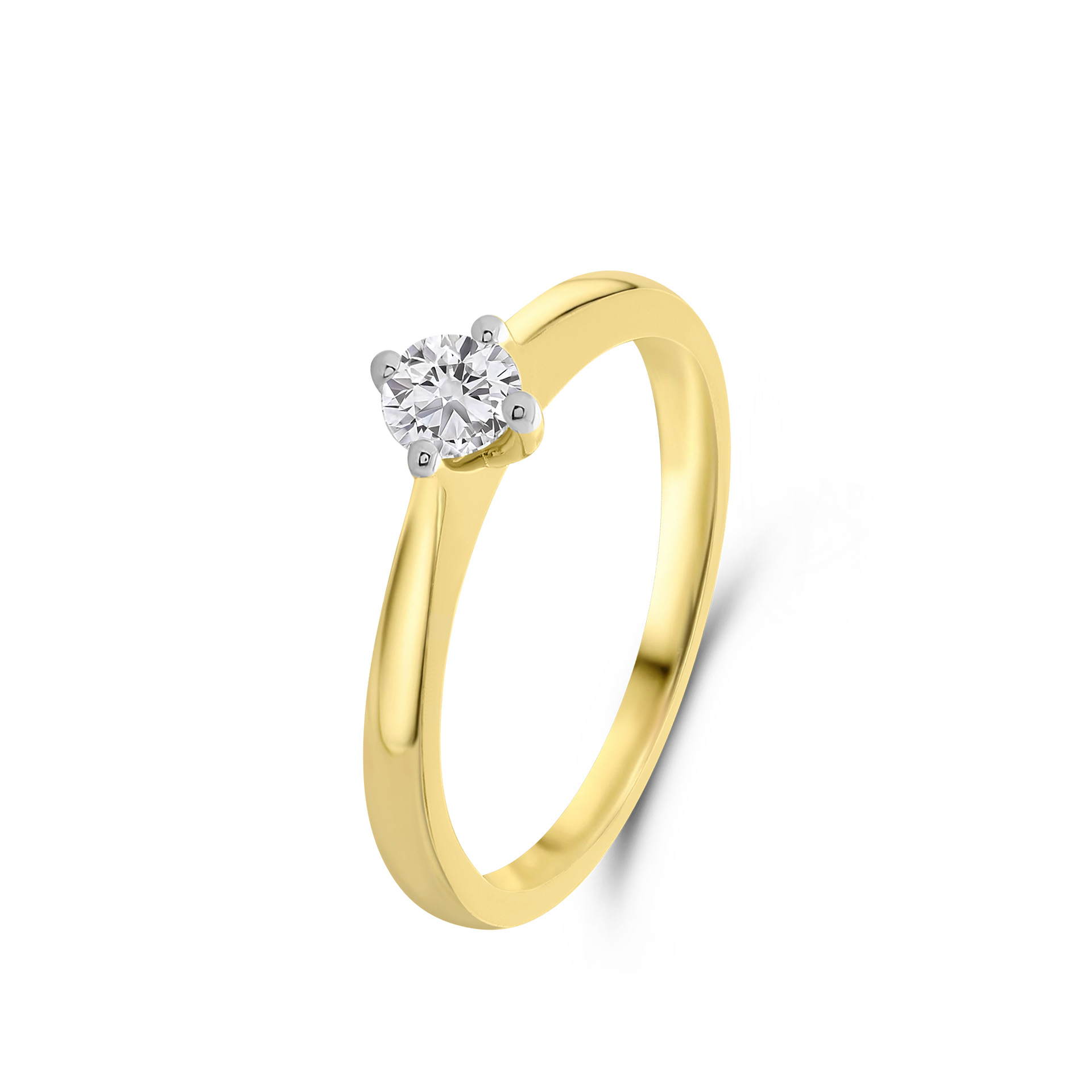 Geelgouden solitaire ring met lab grown diamant R138-RG49389-CV-035-Y