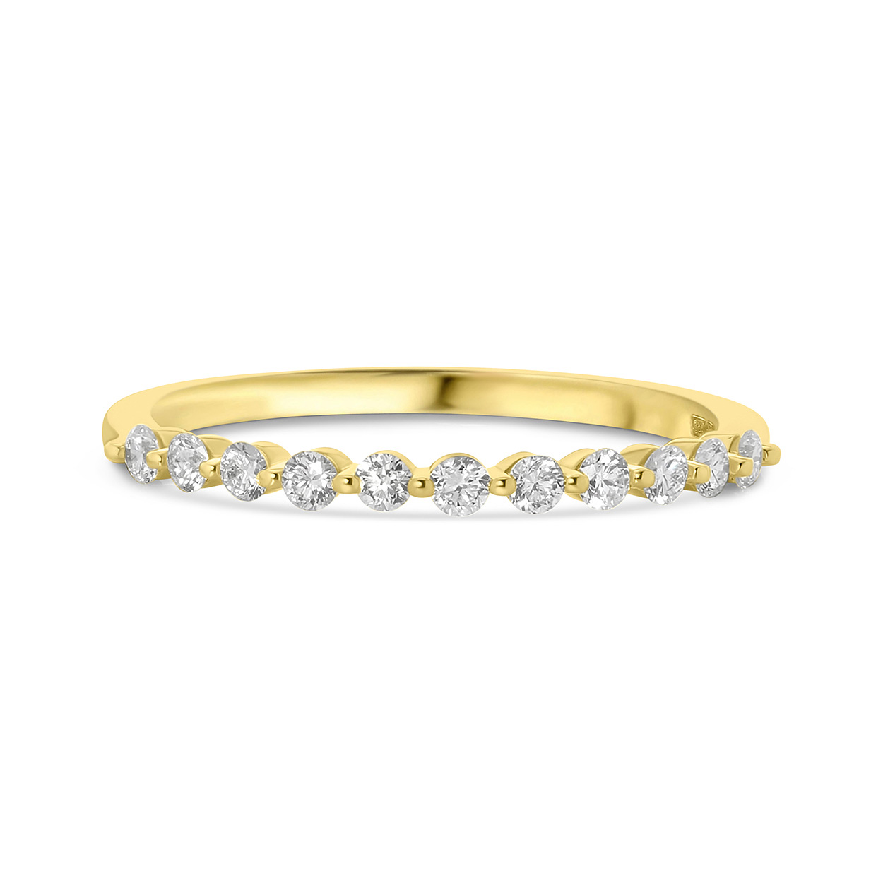 Geelgouden rijring met lab grown diamanten R480-RDF10194003-LG-Y