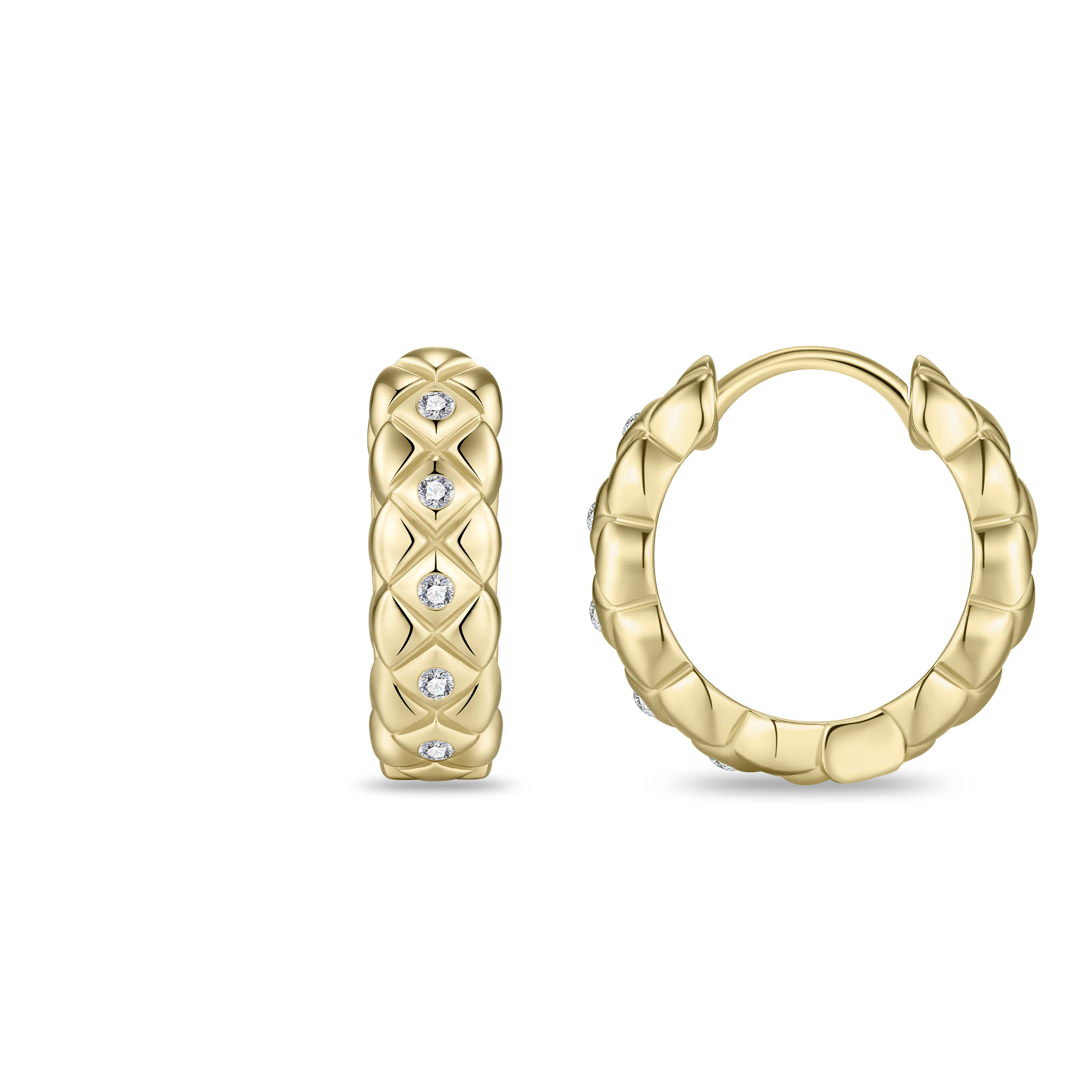 Oorringen golde plated met Zirkonia - KC1056Y