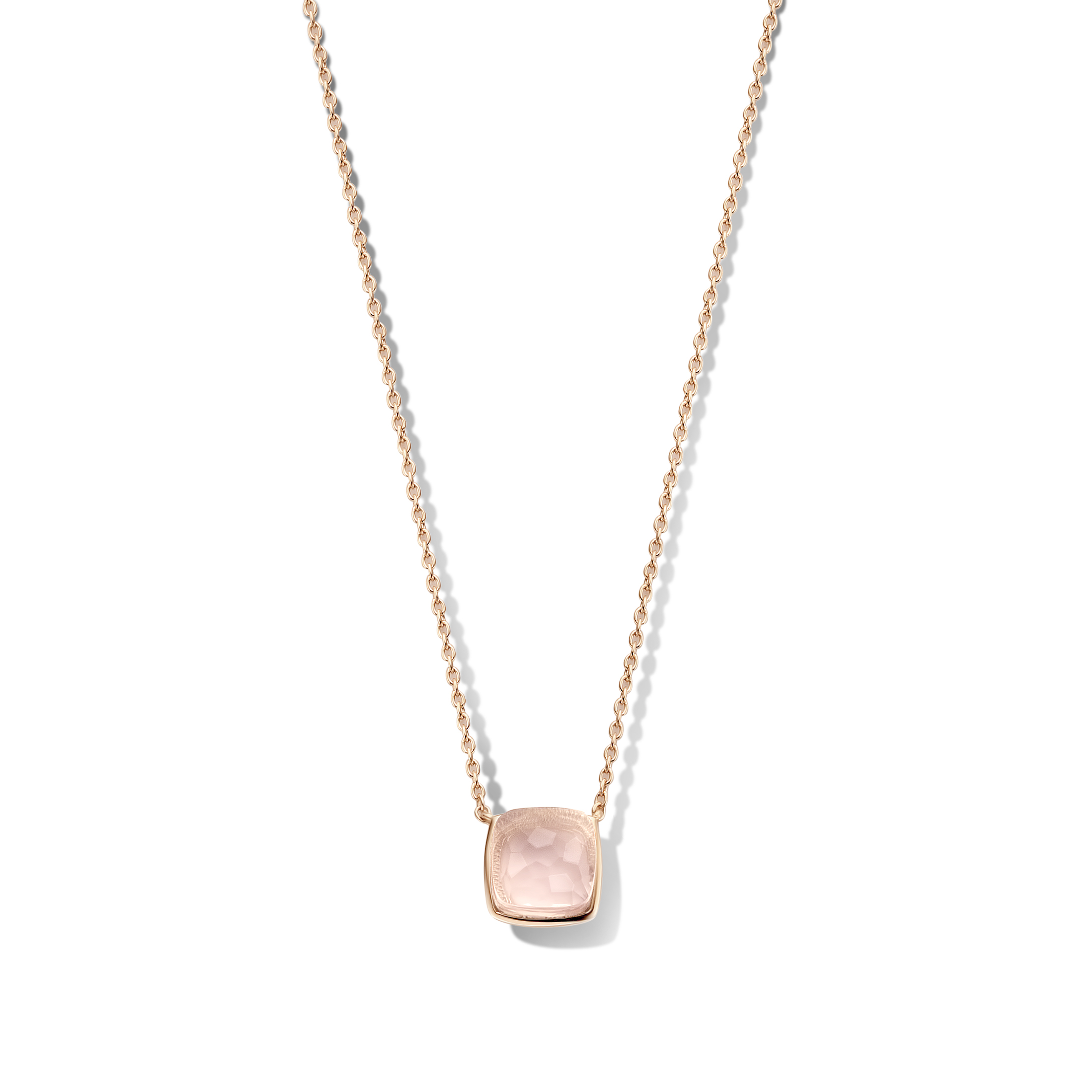 Rosé collier met rozenkwarts hanger 09.446RQ