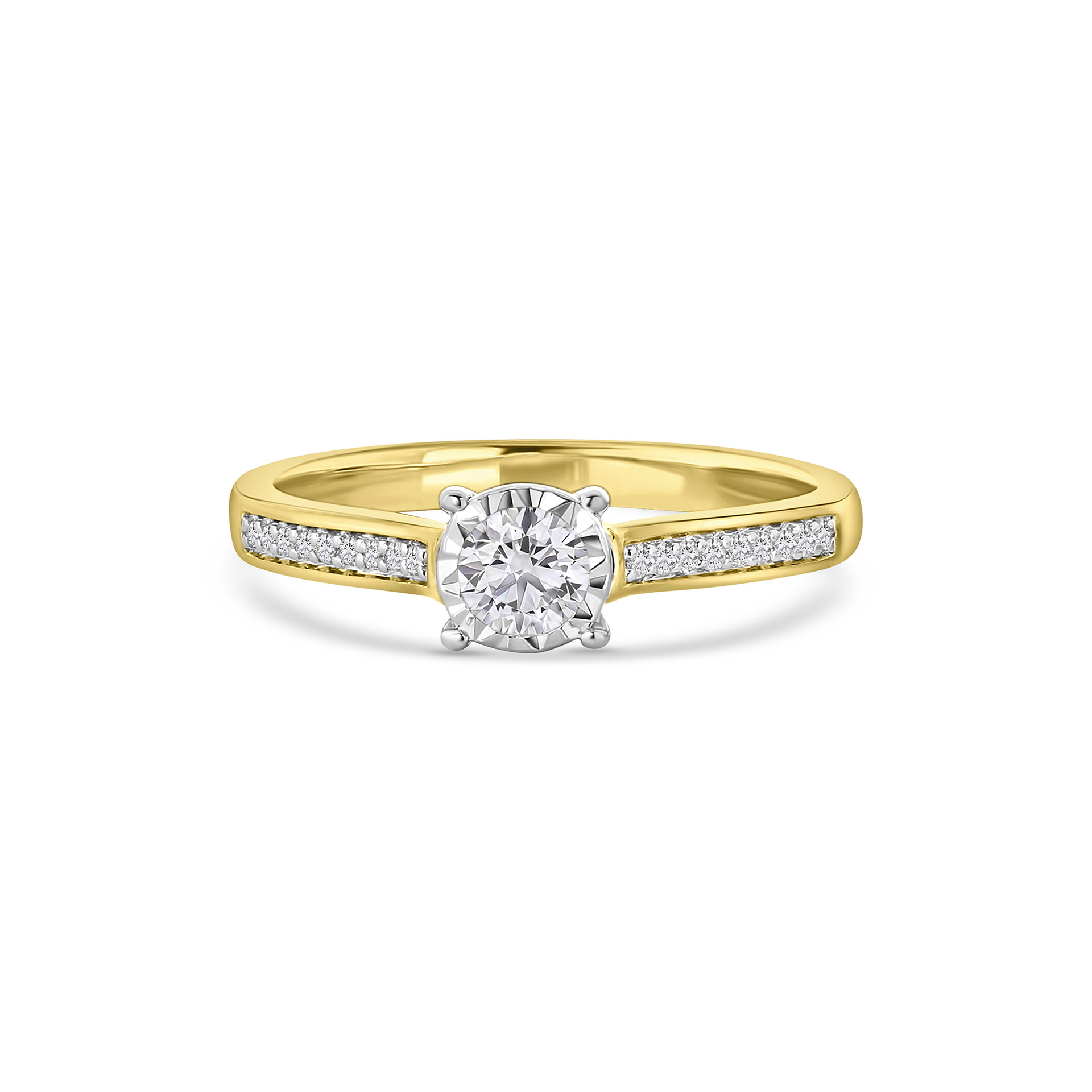 Geelgouden ring met lab grown diamanten R138-RG63779-CV-YW