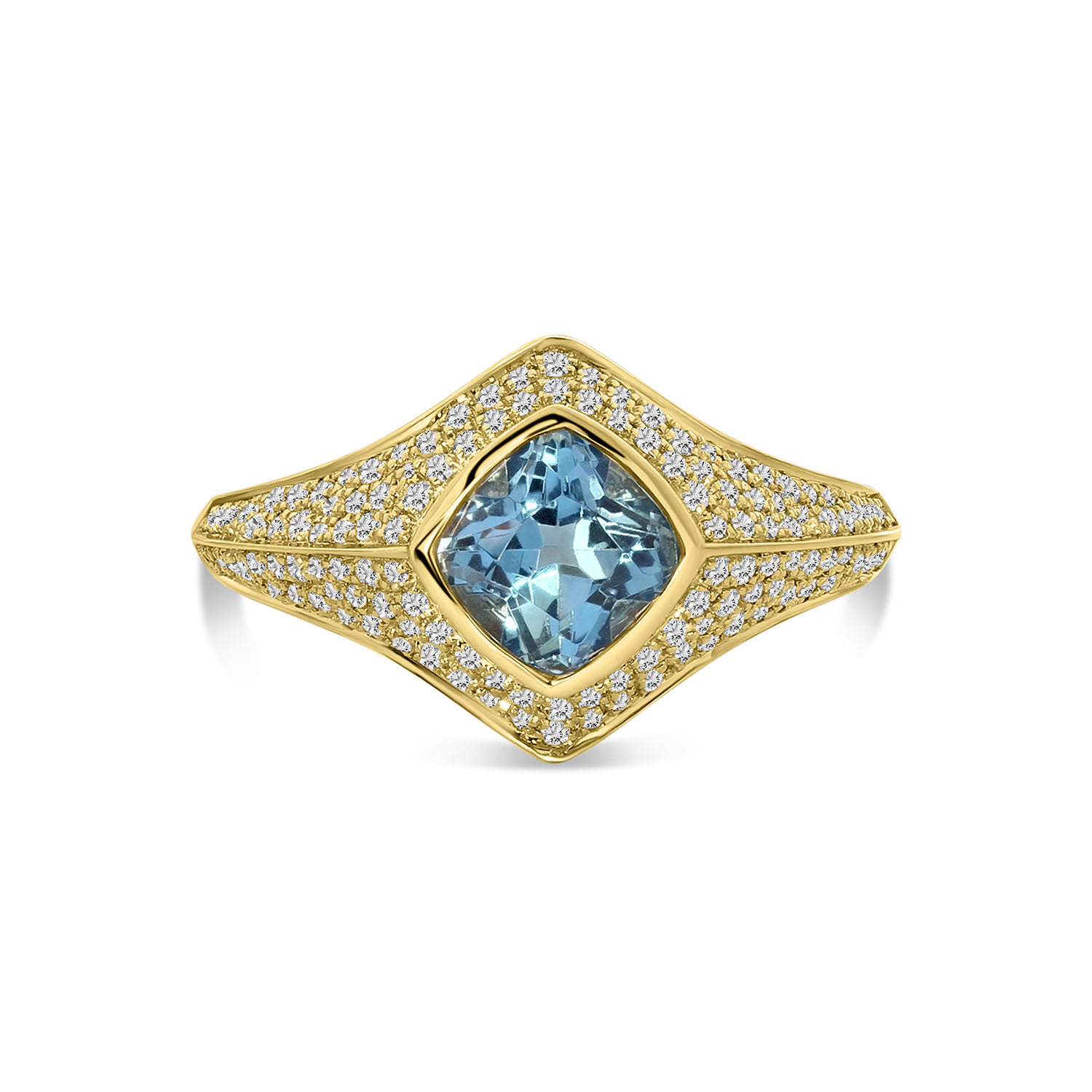 Geelgouden ring met topaas en diamanten R136-193XA05394-BT-Y