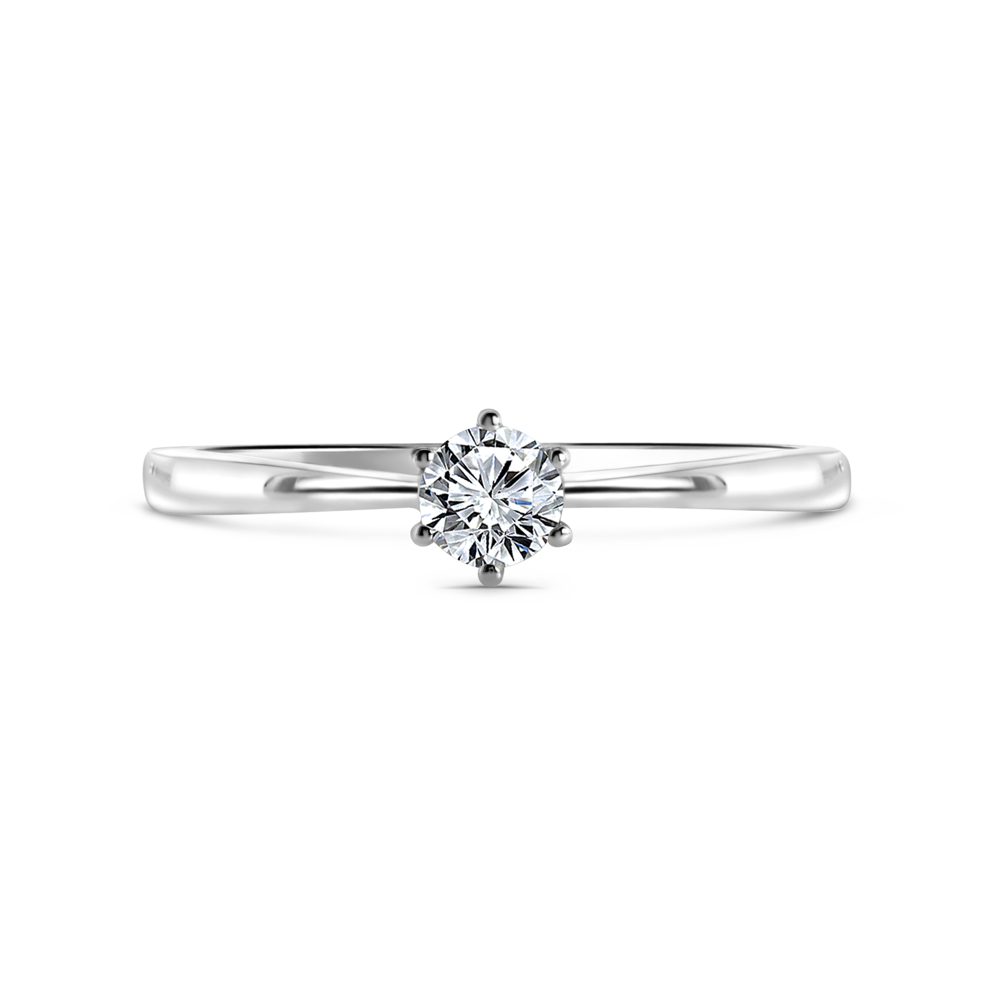 Witgouden diamanten solitair ring