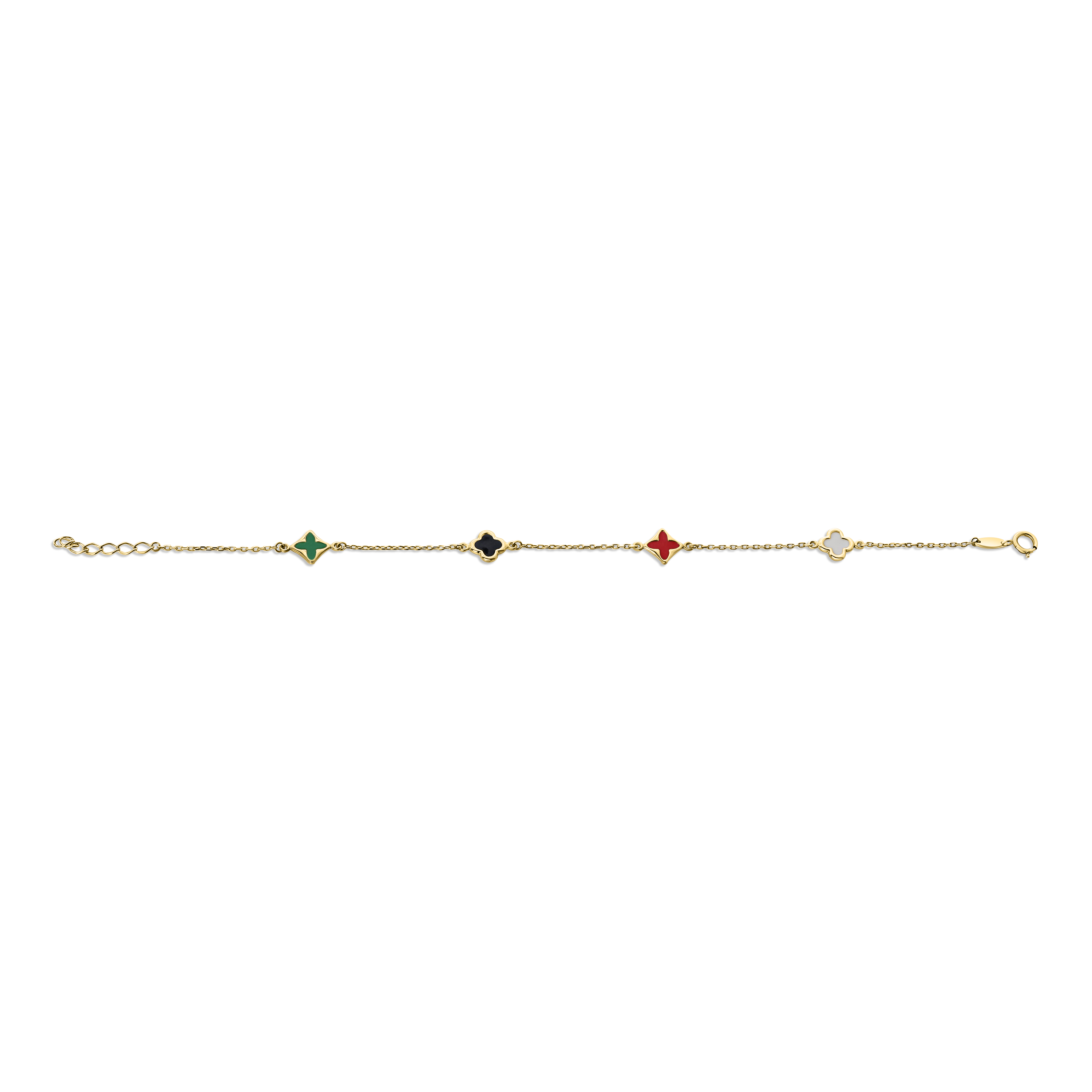 Geelgouden armband met klaver B122-R6B11462-EL-R