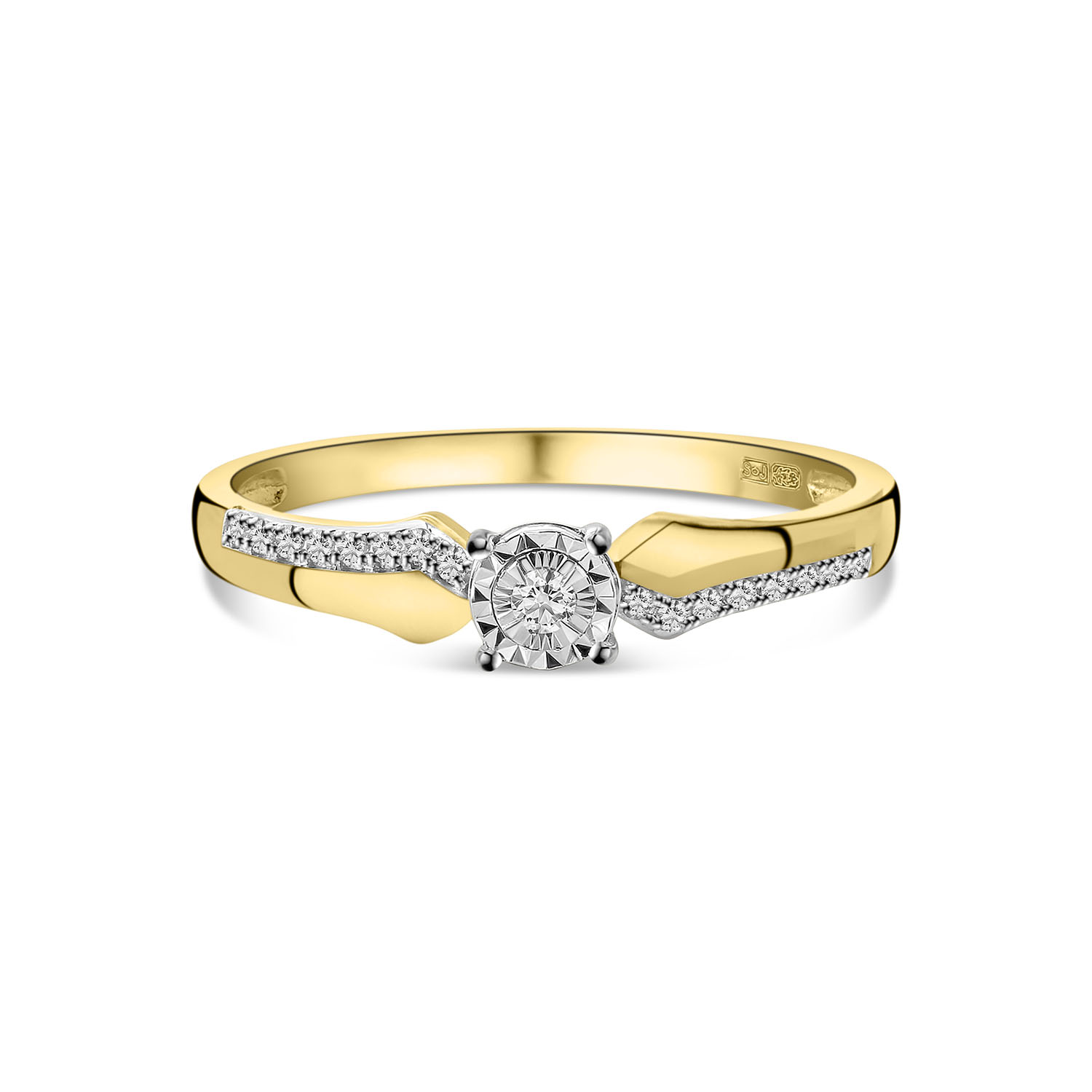 Geelgouden ring met diamant R480-RO010096ADI-YW