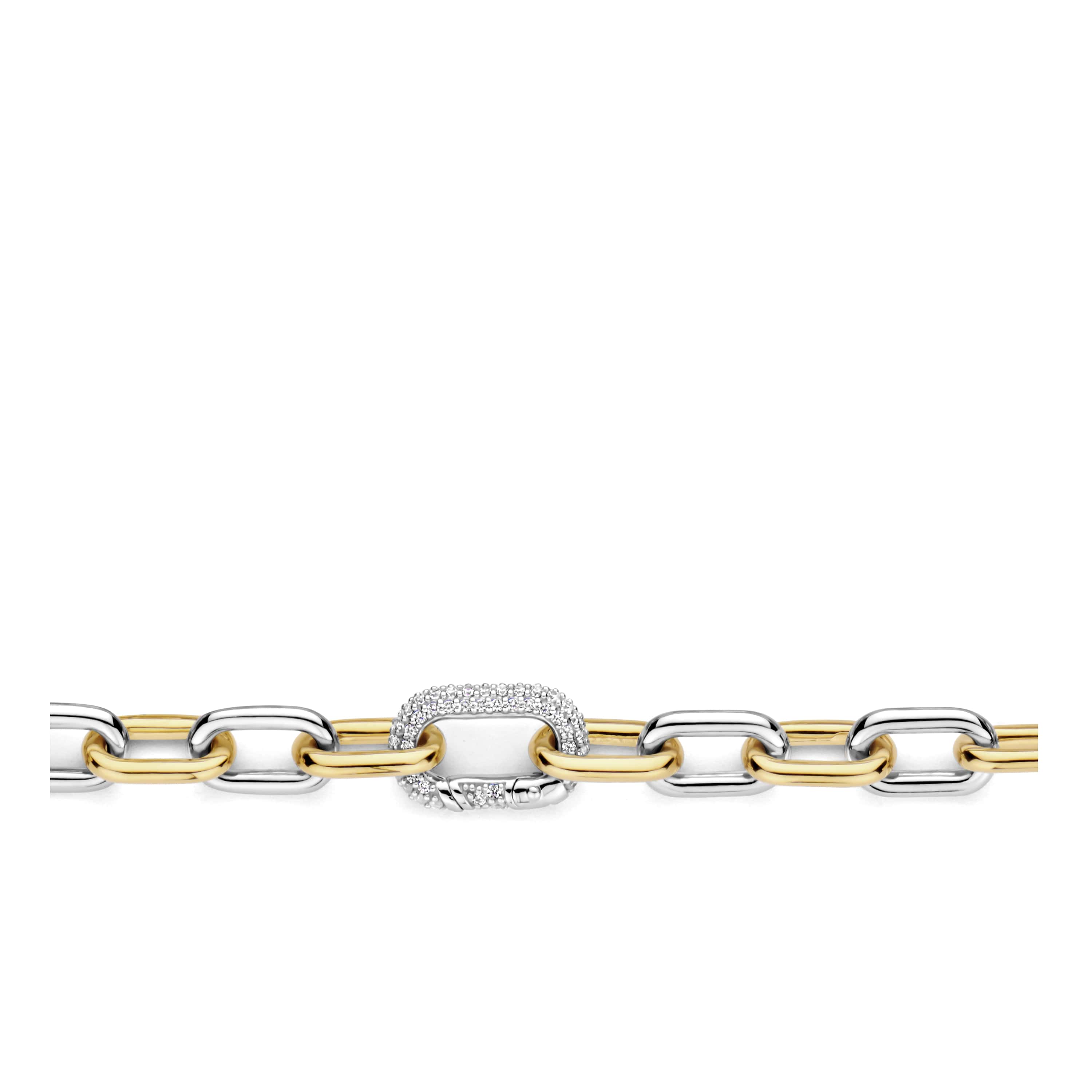 Schakelarmband  gold plated met zirkonia - 23052ZY