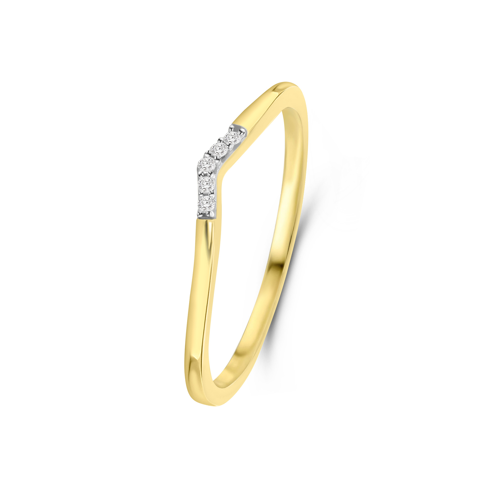 Geelgouden aanschuifring met diamant R404-R41819-Y