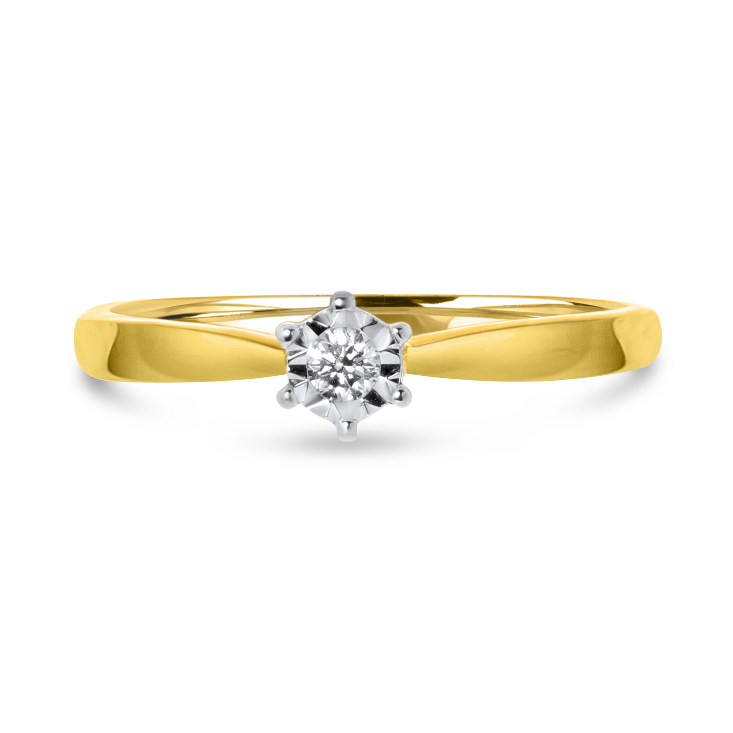 Geelgouden dames ring met diamant 42516300