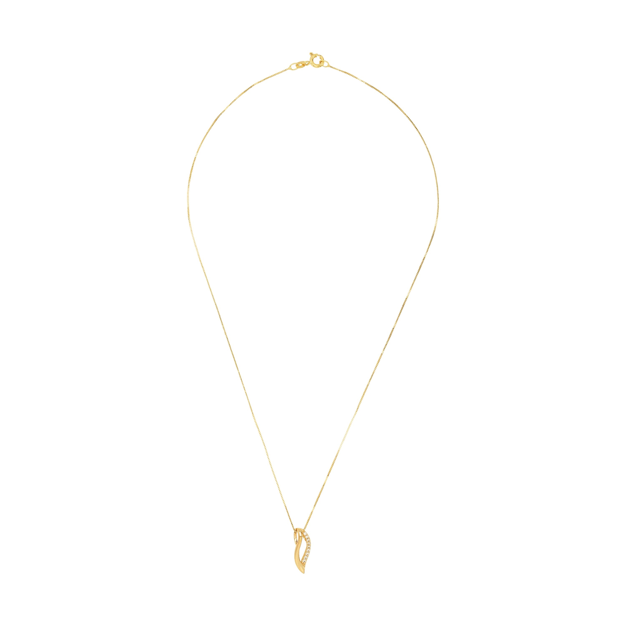 Ketting geelgoud met hanger en zirkonia - 2020115