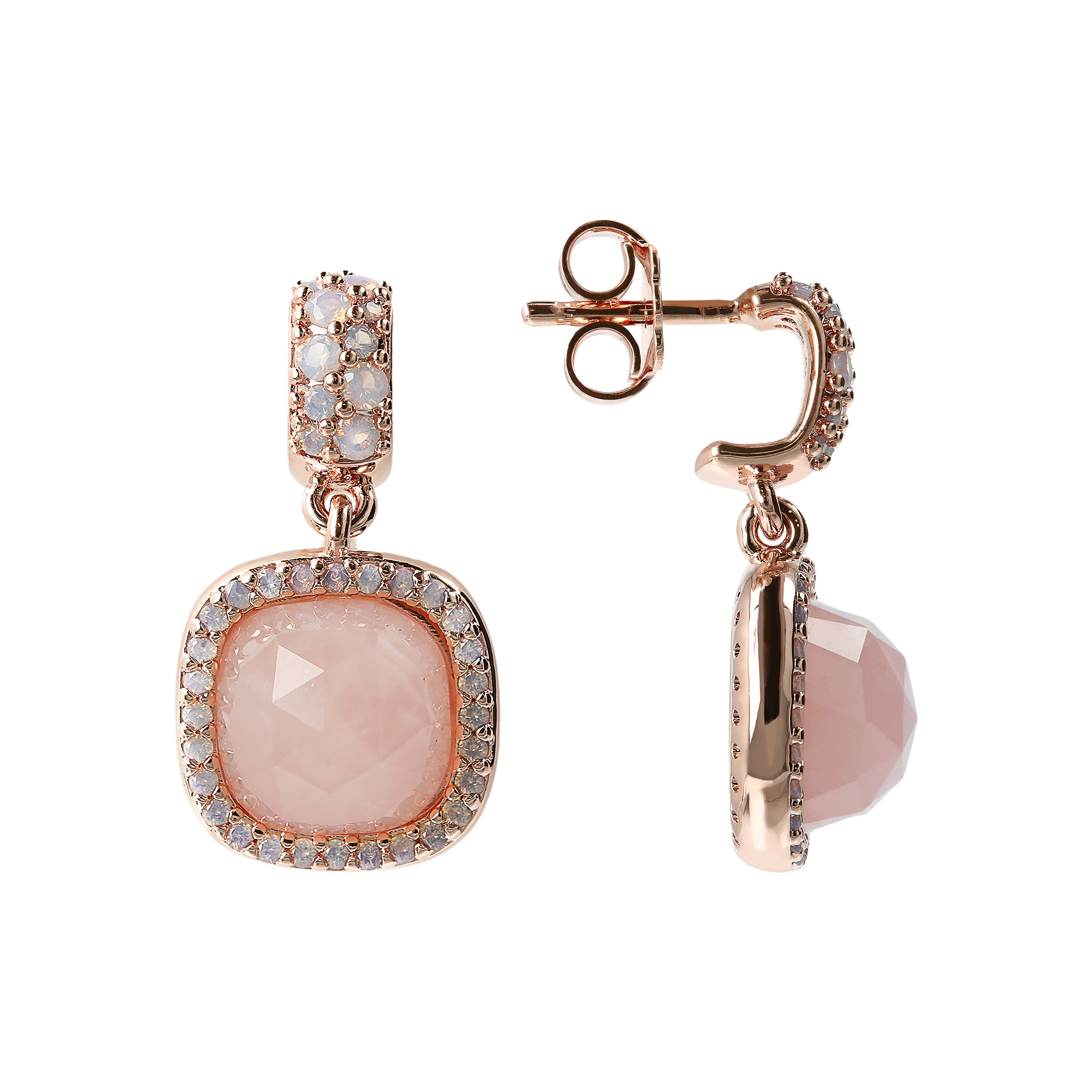 Rosé oorhangers met rozenkwarts WSBZ01312