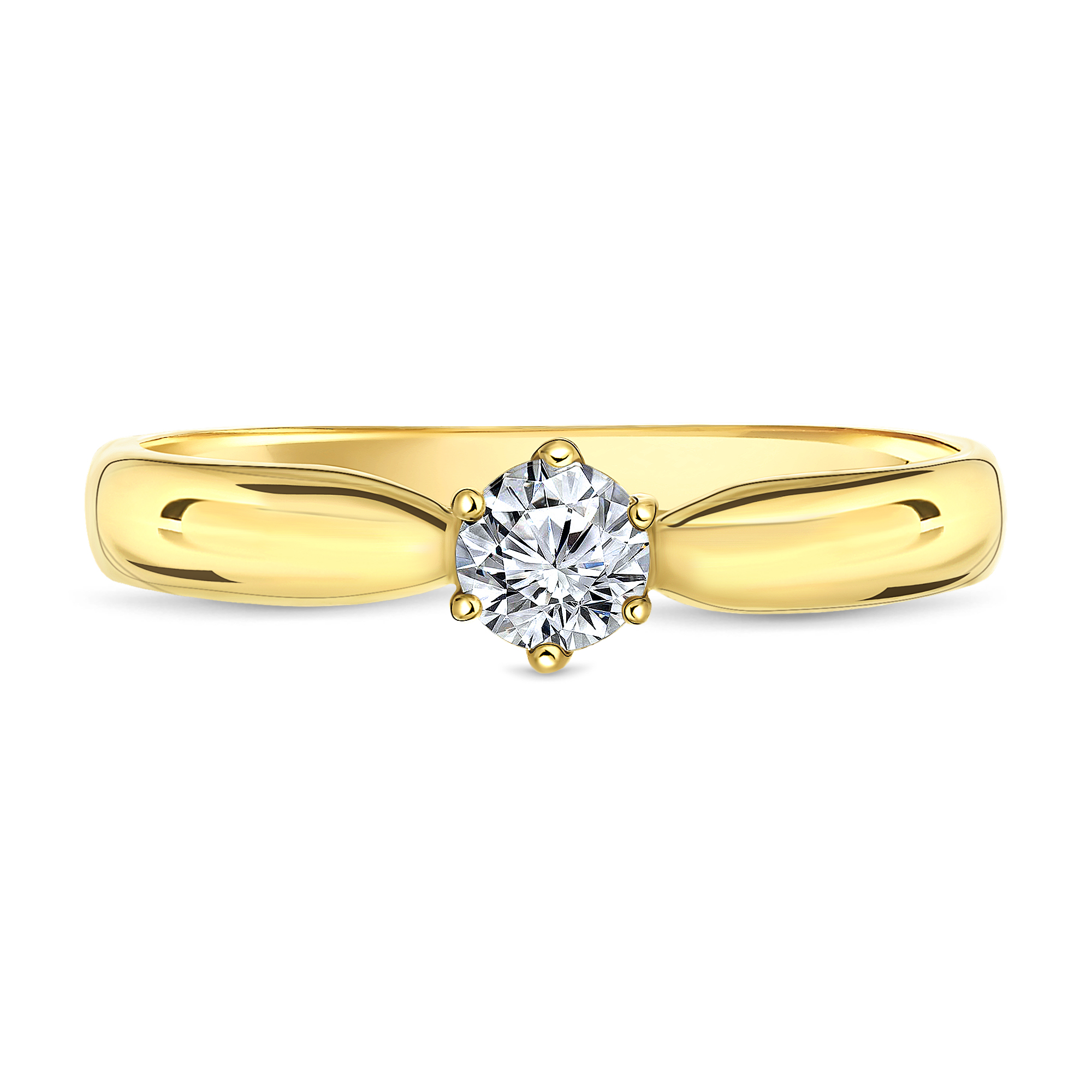 Geelgouden diamanten solitair ring