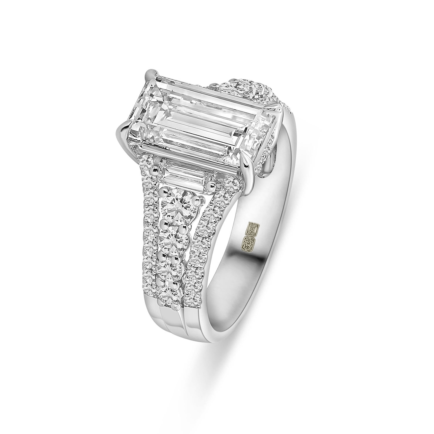 Witgouden Ring met Radiantgeslepen Lab Grown Diamant – R480-MLN-0738-FLG-W