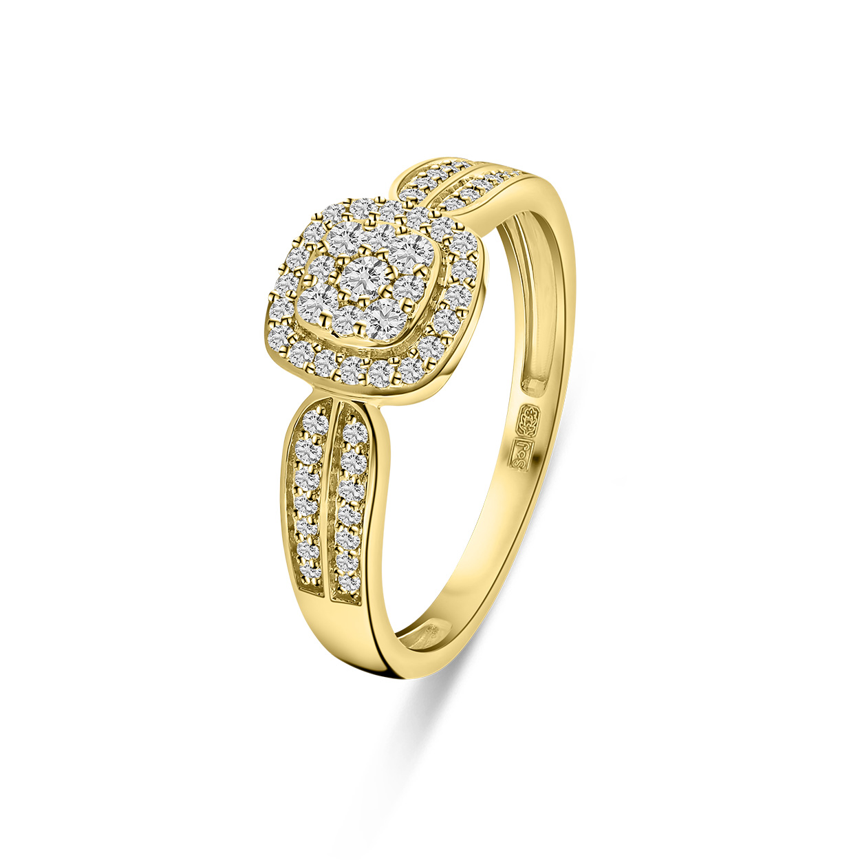 Geelgouden ring met diamanten R138-RG84415-Y