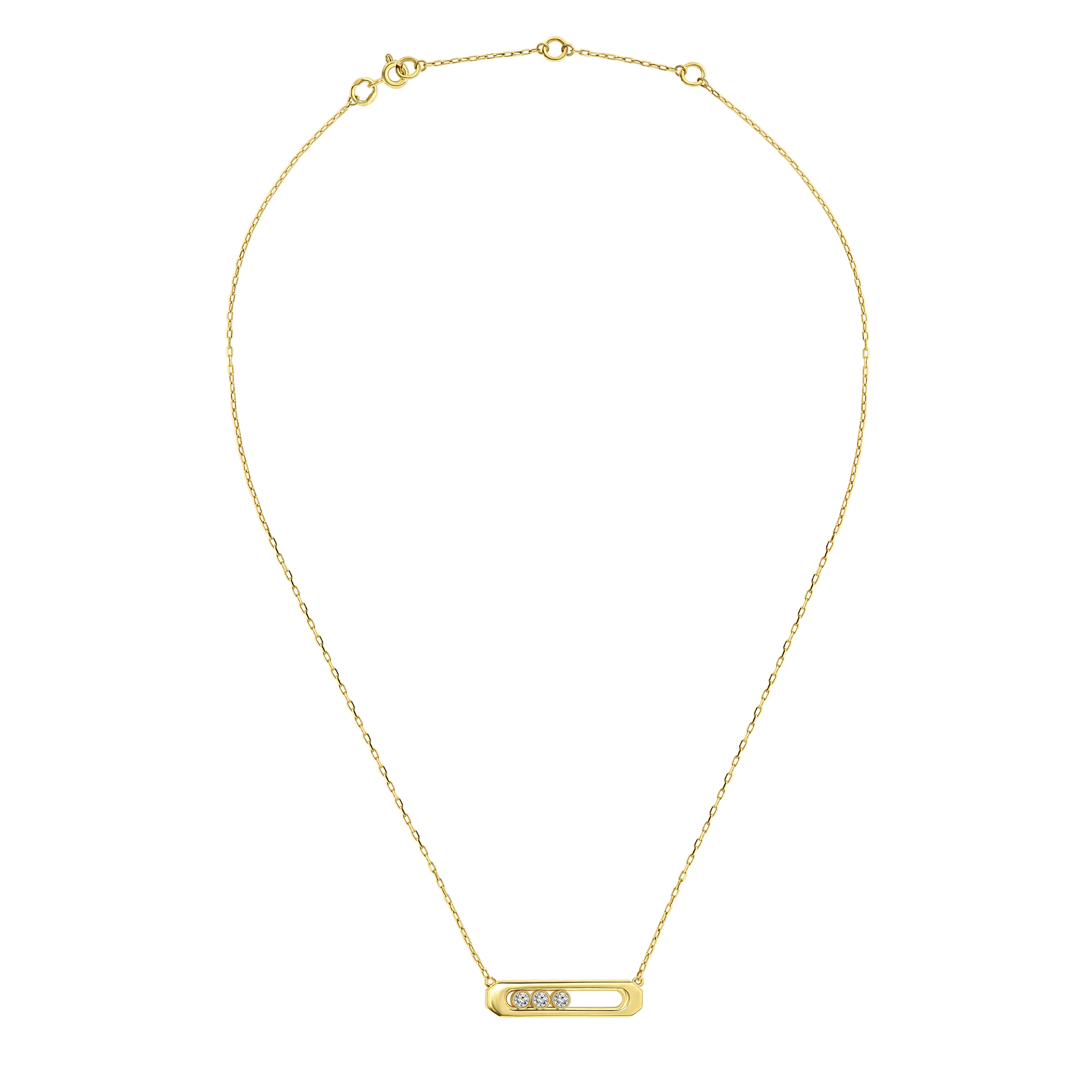 Geelgoud collier met zirkonia T90211591-ZI