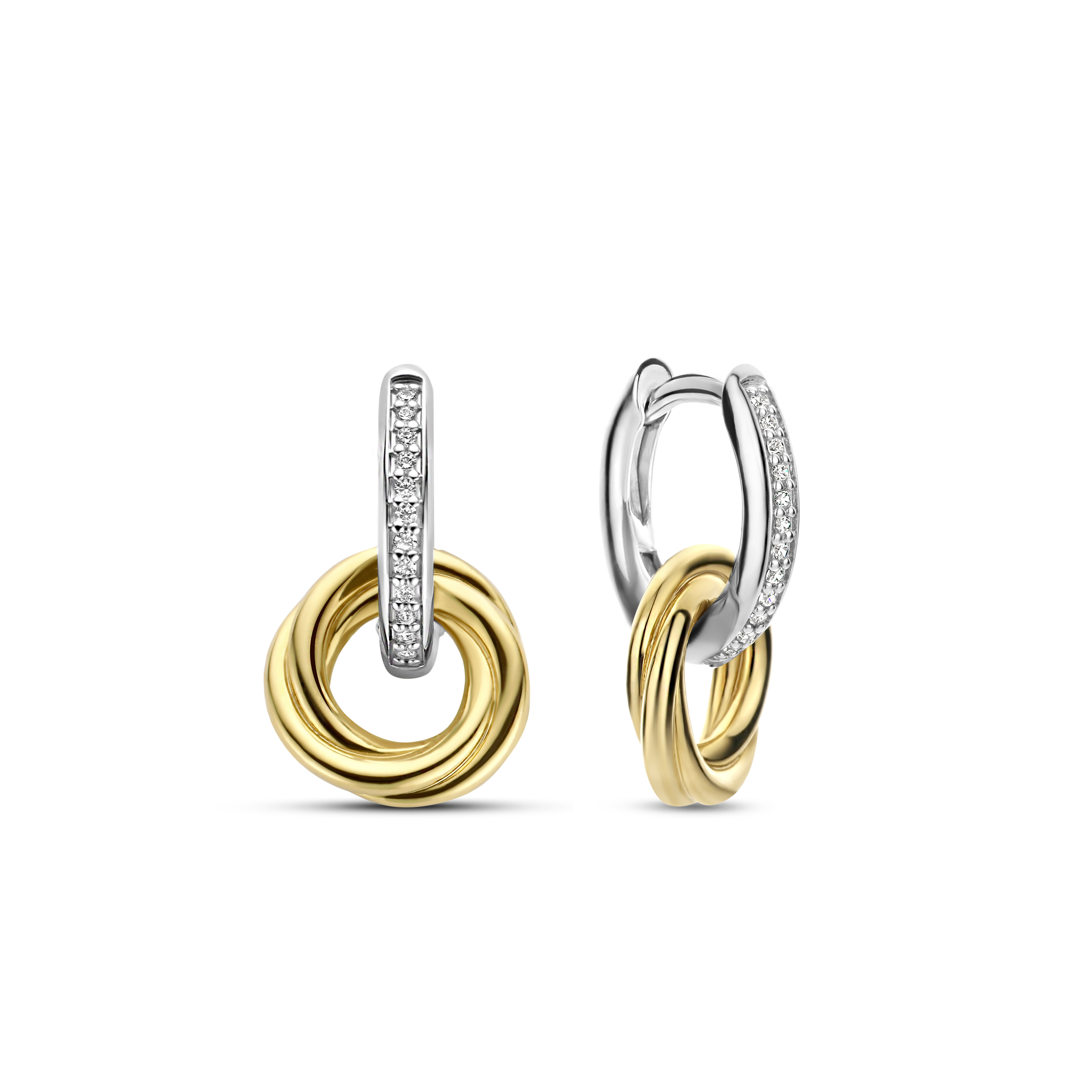 Oorhangers met gold plated cirkels 7857ZY