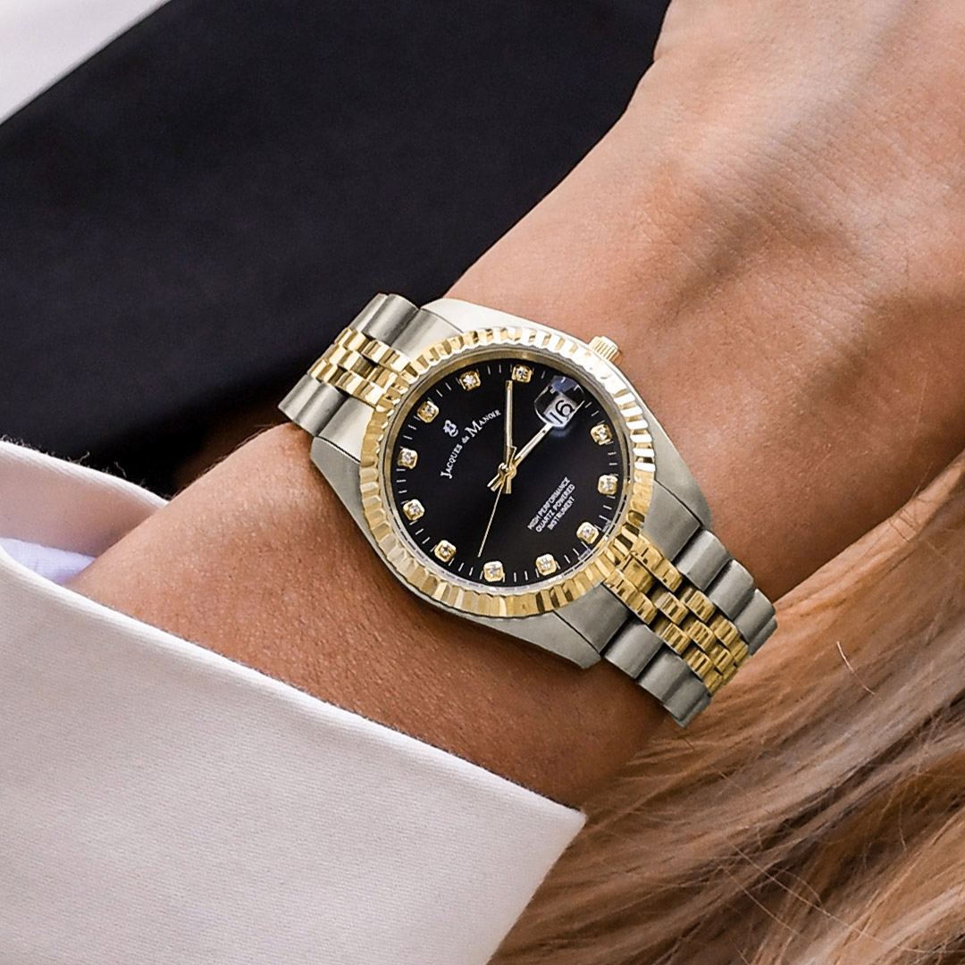 Jacques Du Manoir Dameshorloge - Inspiration, 26 mm analoog kwartshorloge met roestvrij stalen armband, zilver, 26 mm, armband Jacques Du Manoir Dameshorloge - Inspiration, 26 mm analoog kwartshorloge met roestvrij stalen armband, zilver, 26 mm, armband