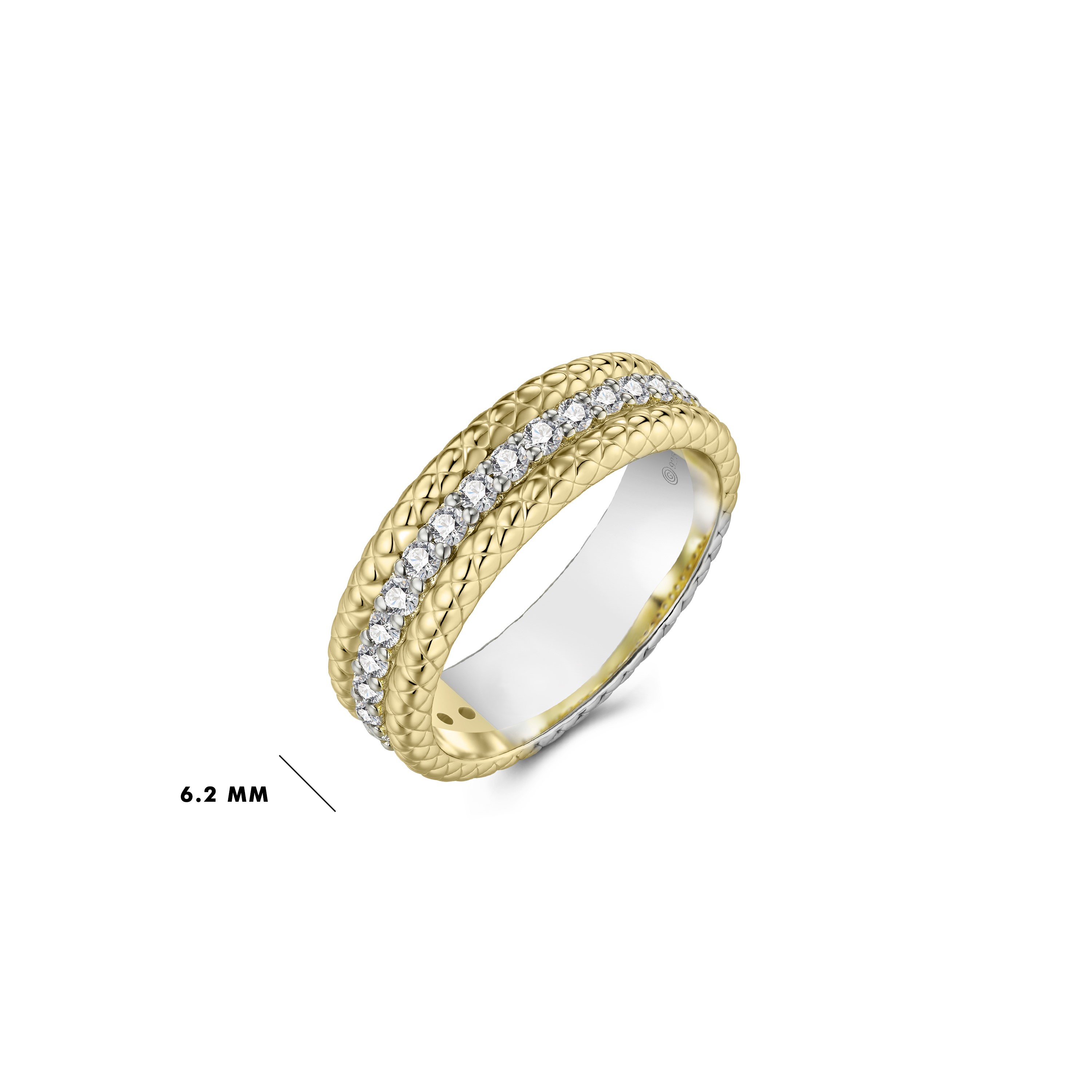 Ring gold plated met Zirkonia - R495Y