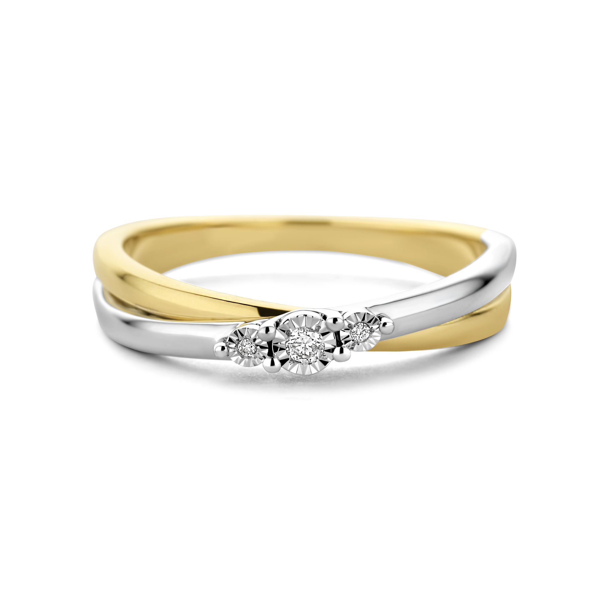 Bi-color ring met diamant R480-RR010225ADI-YW