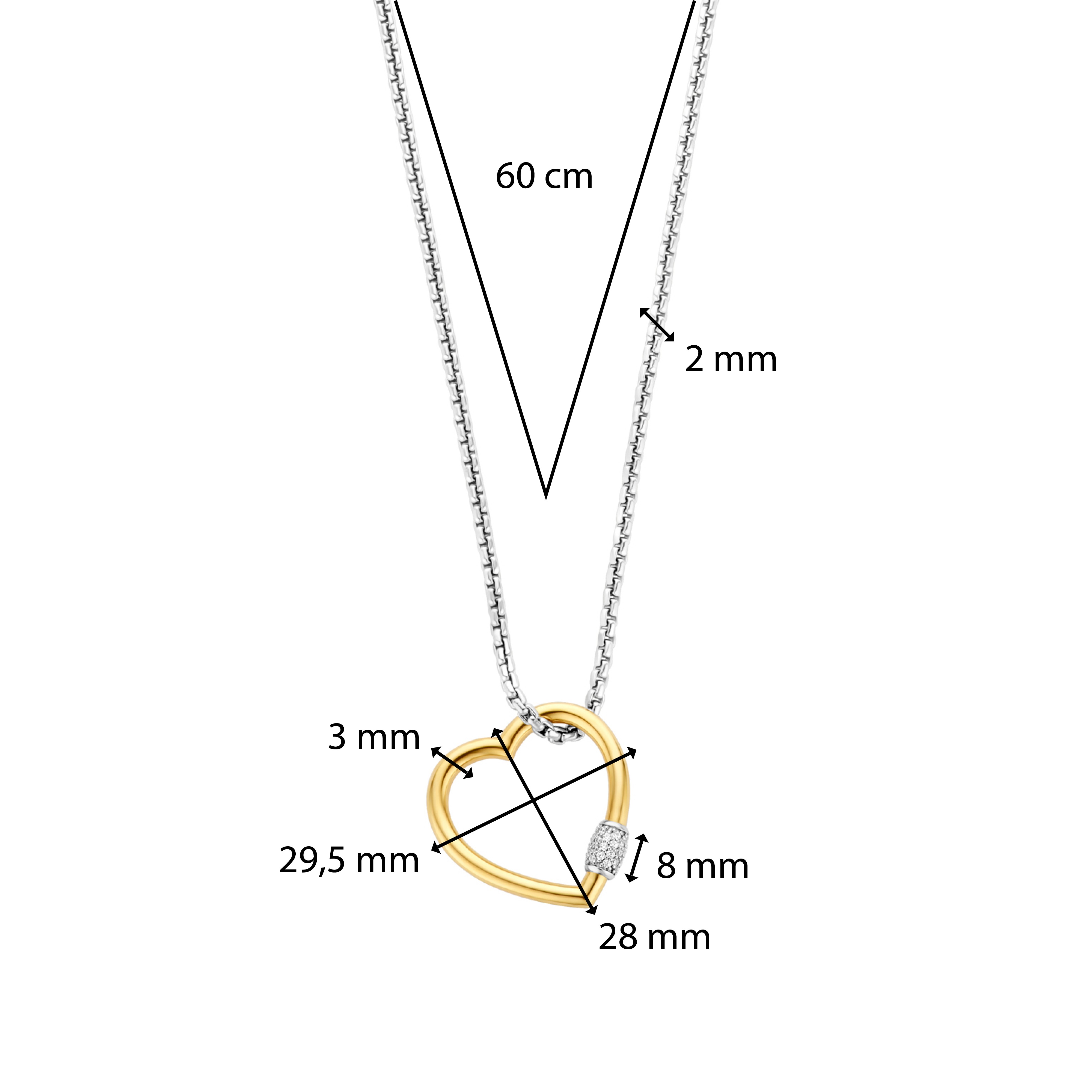 Ketting van gold plated  met hart detail 34022SY/60