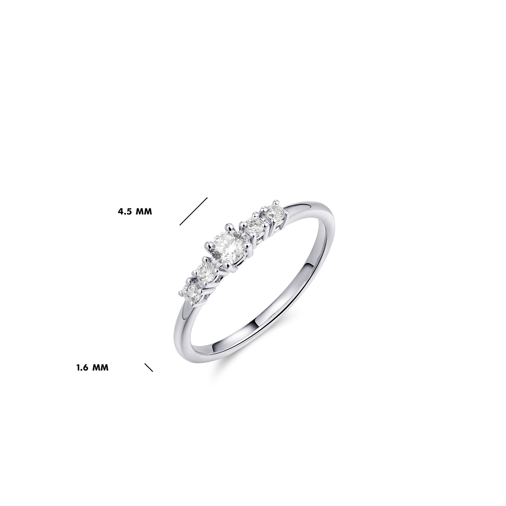 Rijring sterling zilver met zirkonia - R439