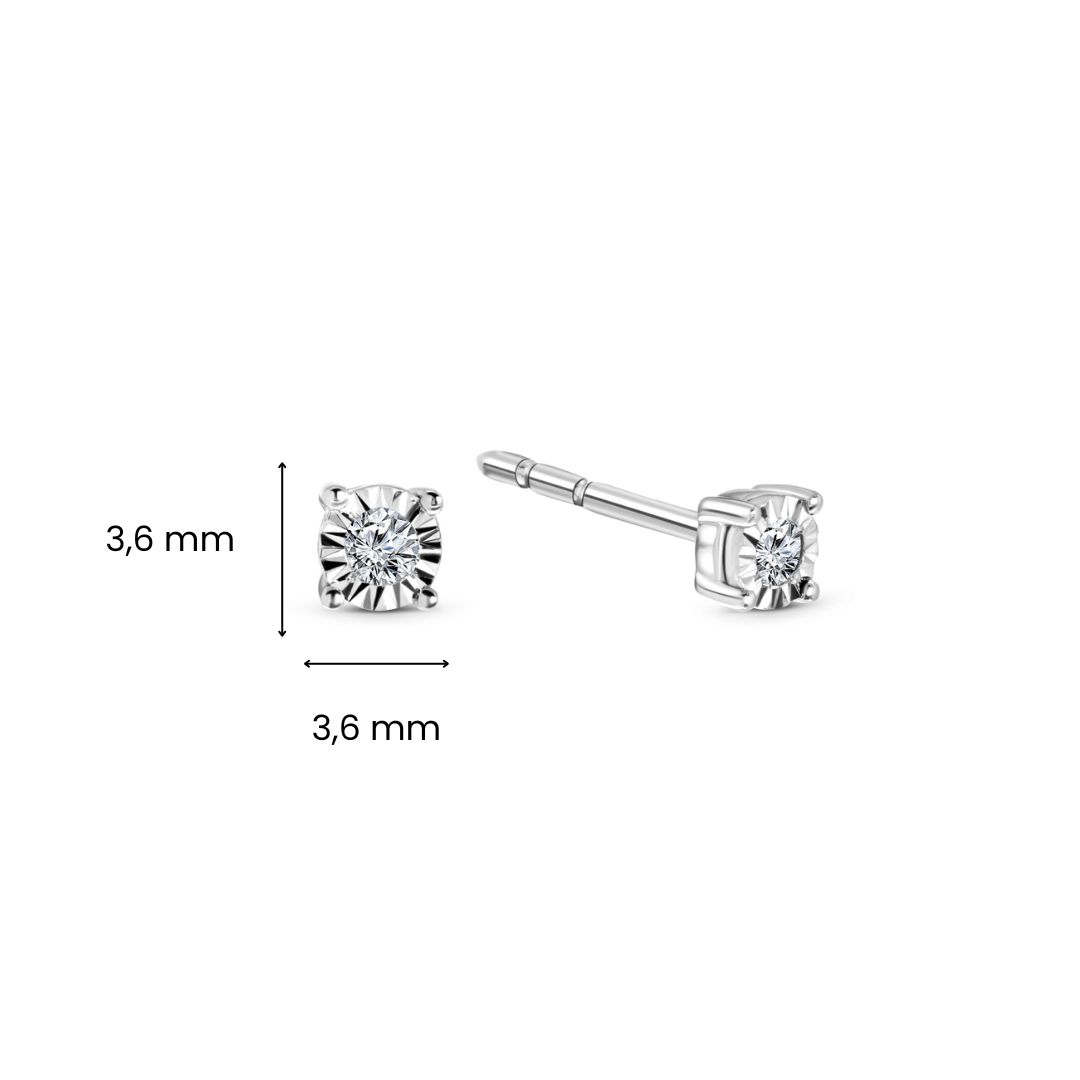 Witgouden solitair oorknoppen E480-SOL-W038-005-G2-W