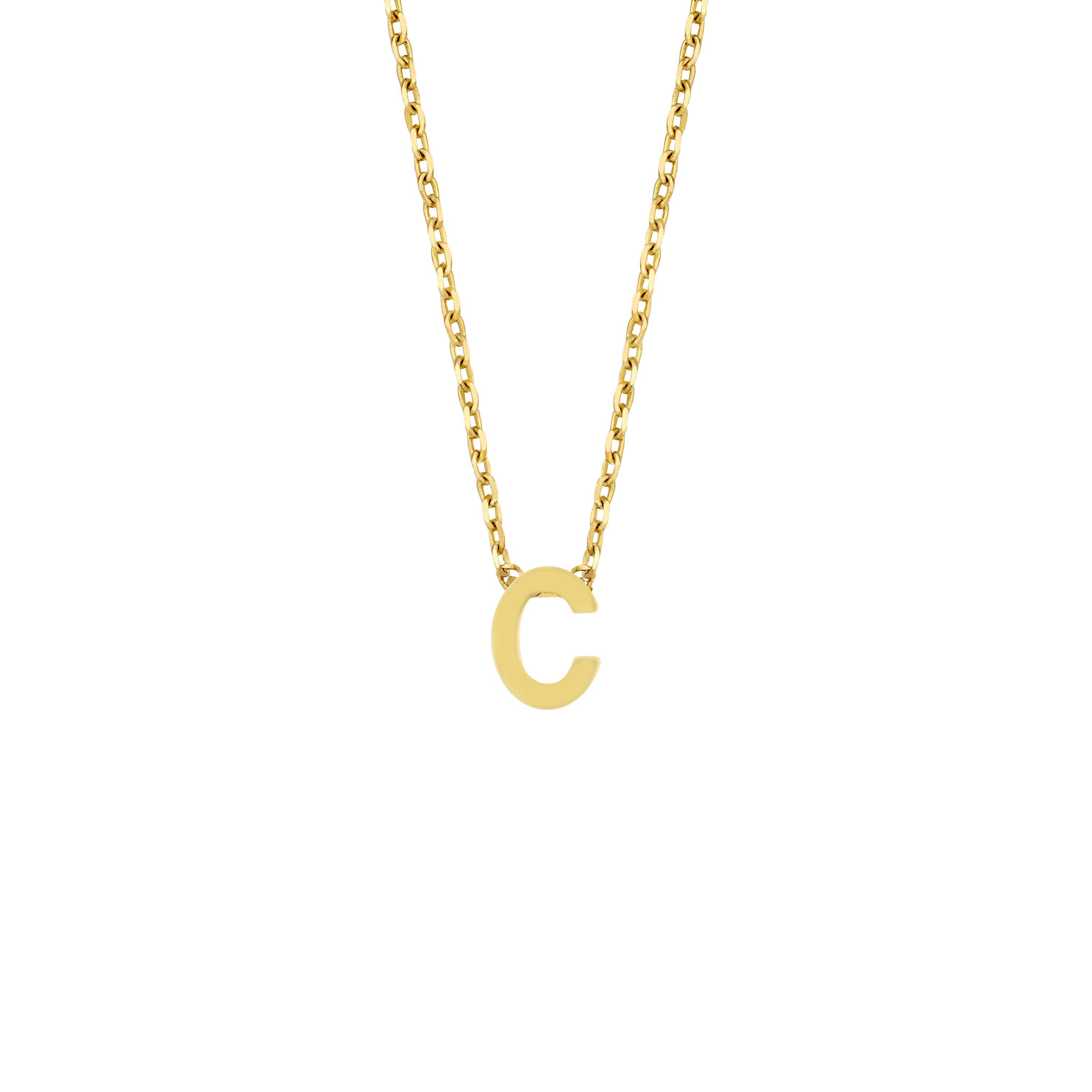 Geelgoud collier met de letter 'C'