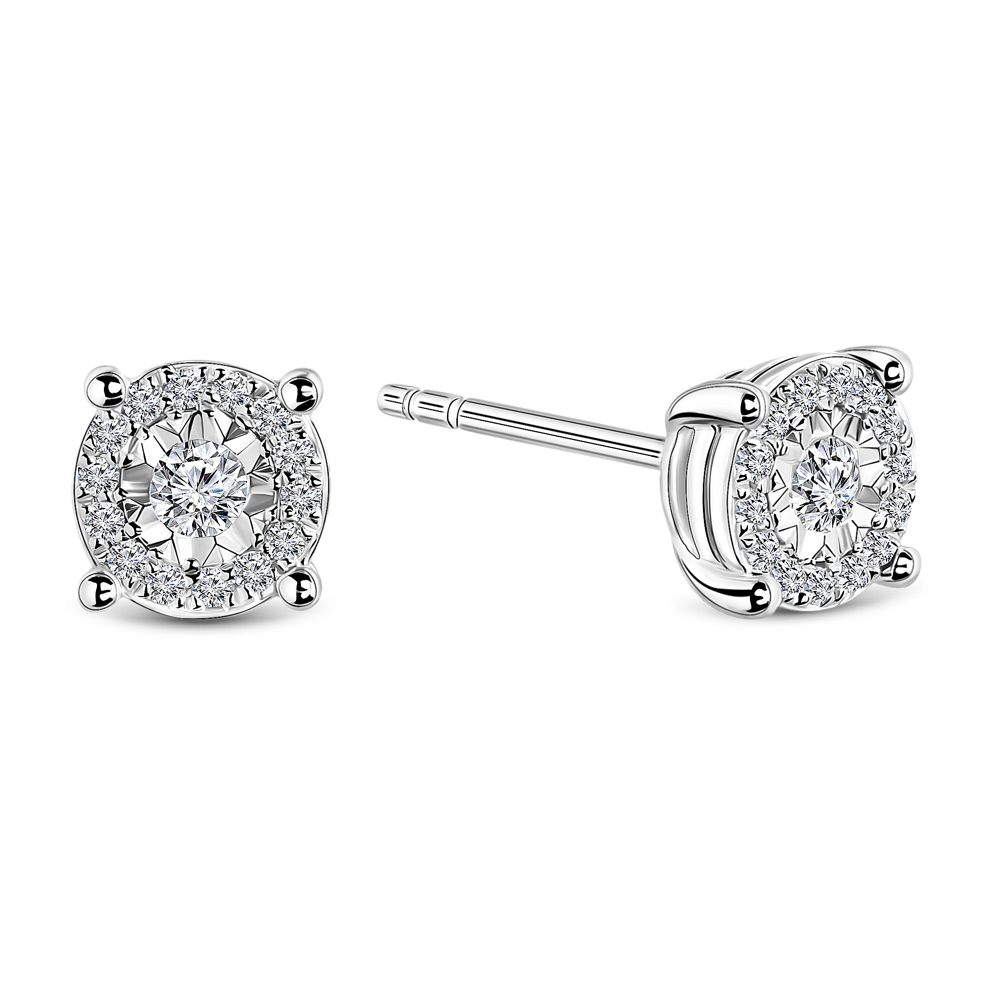 Witgouden diamant oorknoppen 0.27 ct