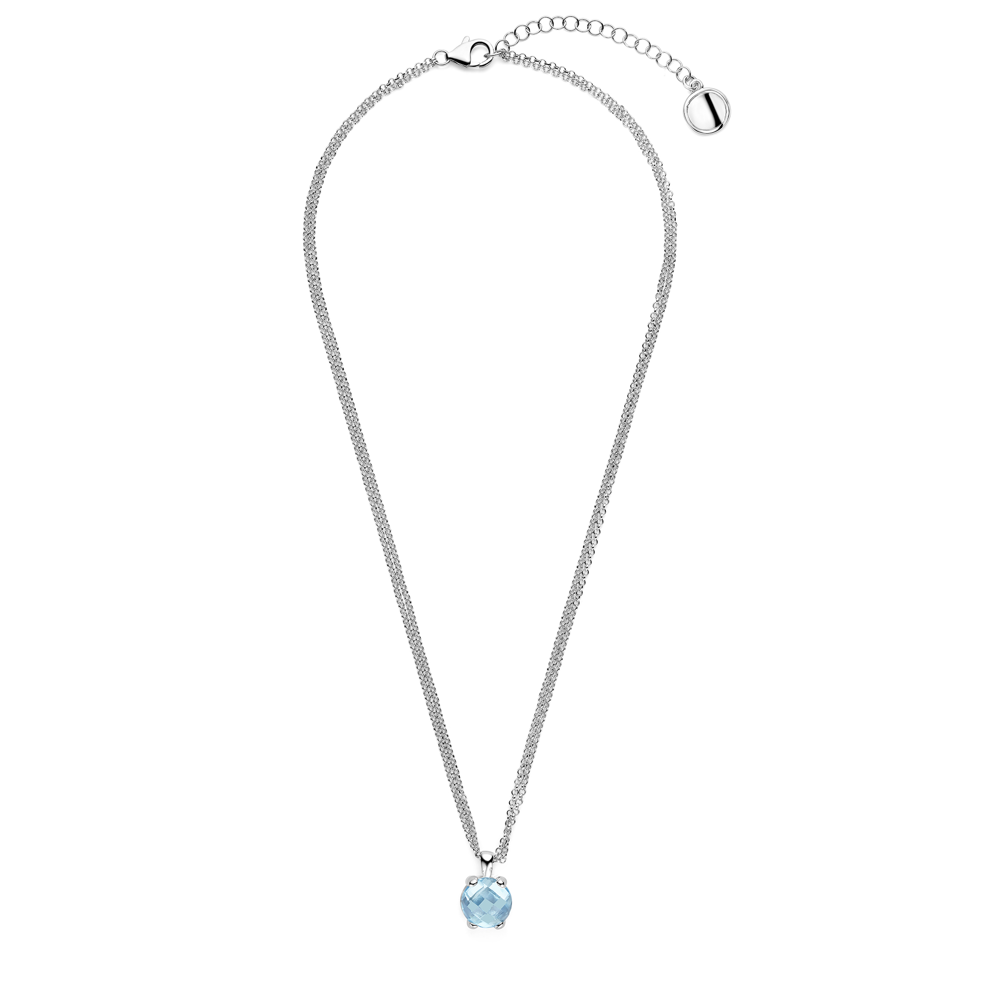Ketting Rolo met ronde Topaas steen - WSBZ00280W.BL