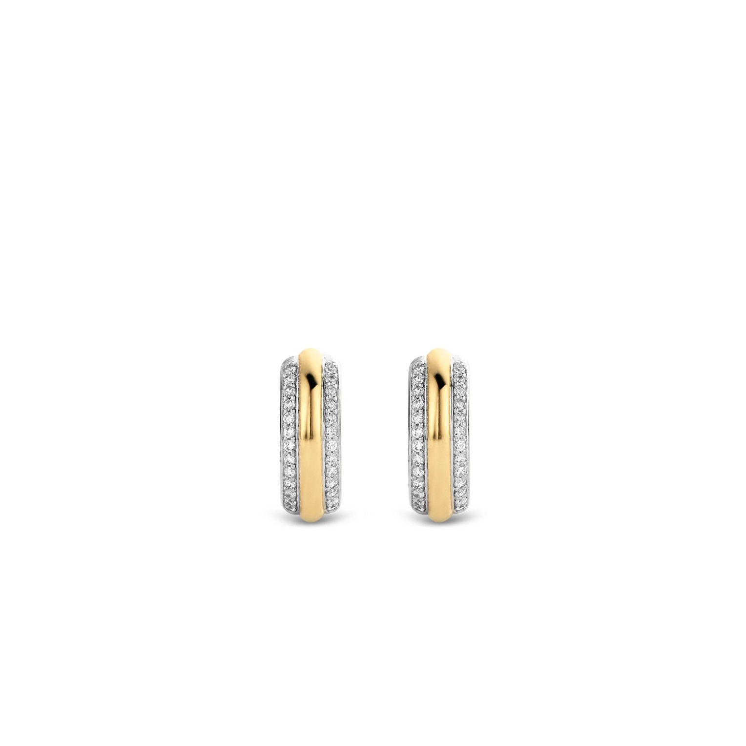 Oorringen van gold plated  met zirkonia 7786ZY