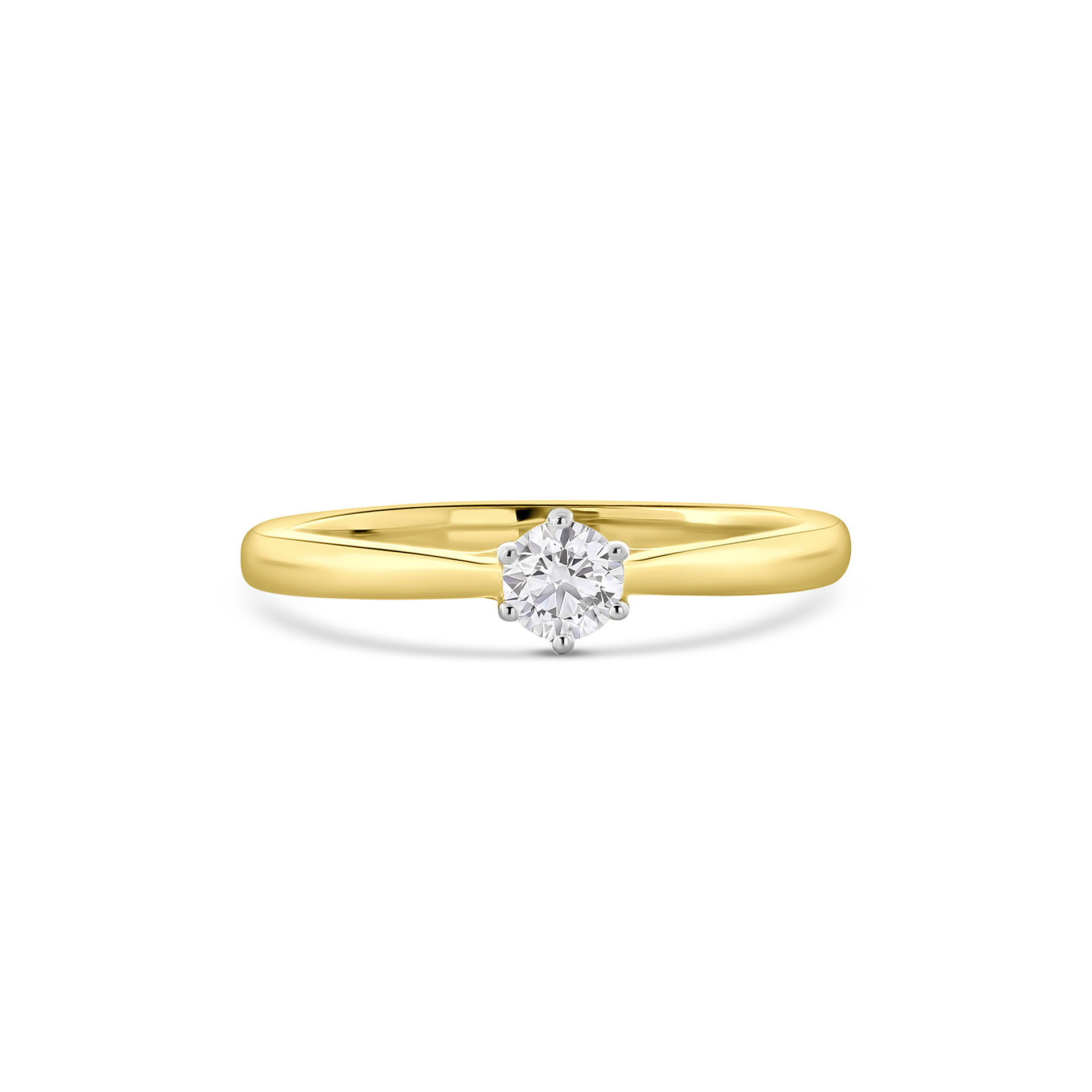Geelgouden solitaire ring met lab grown diamant R138-RG47931-CV-025-Y