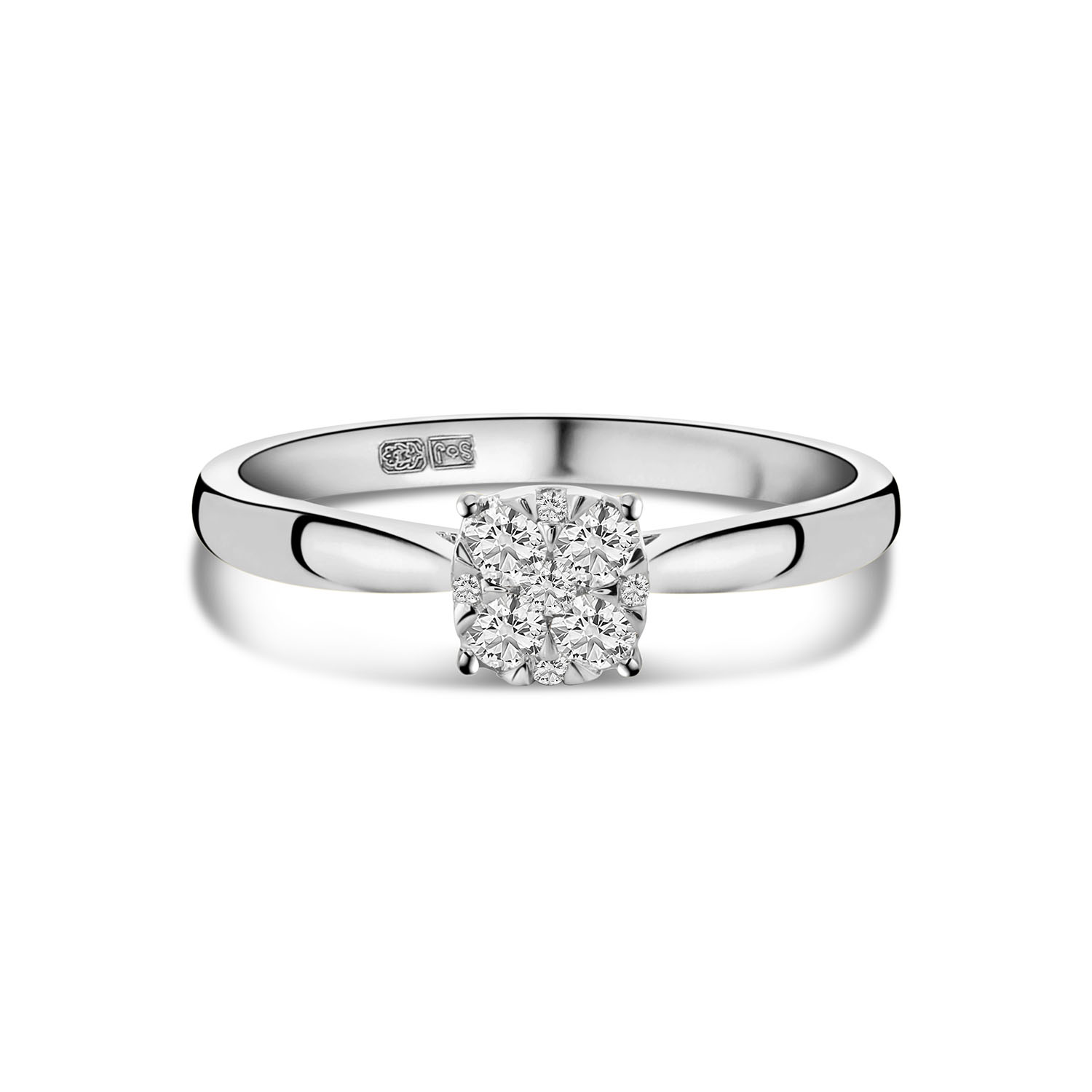 Witgouden ring met diamant R138-RG80910-W