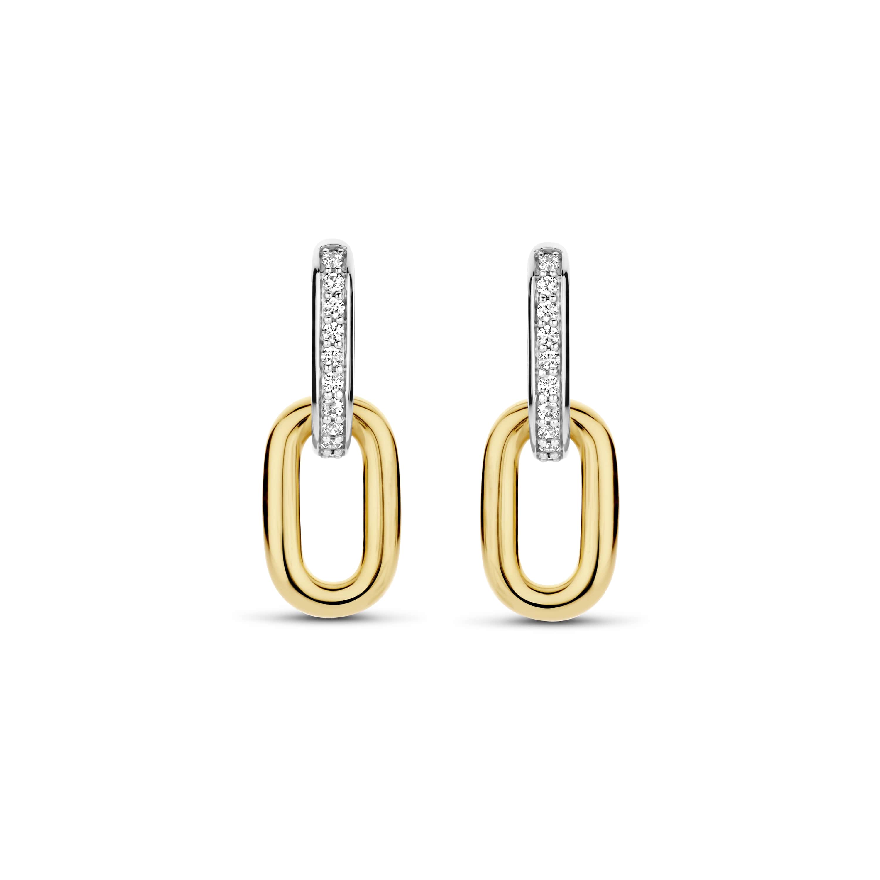 Oorringen gold plated  met zirkonia - 7831ZY