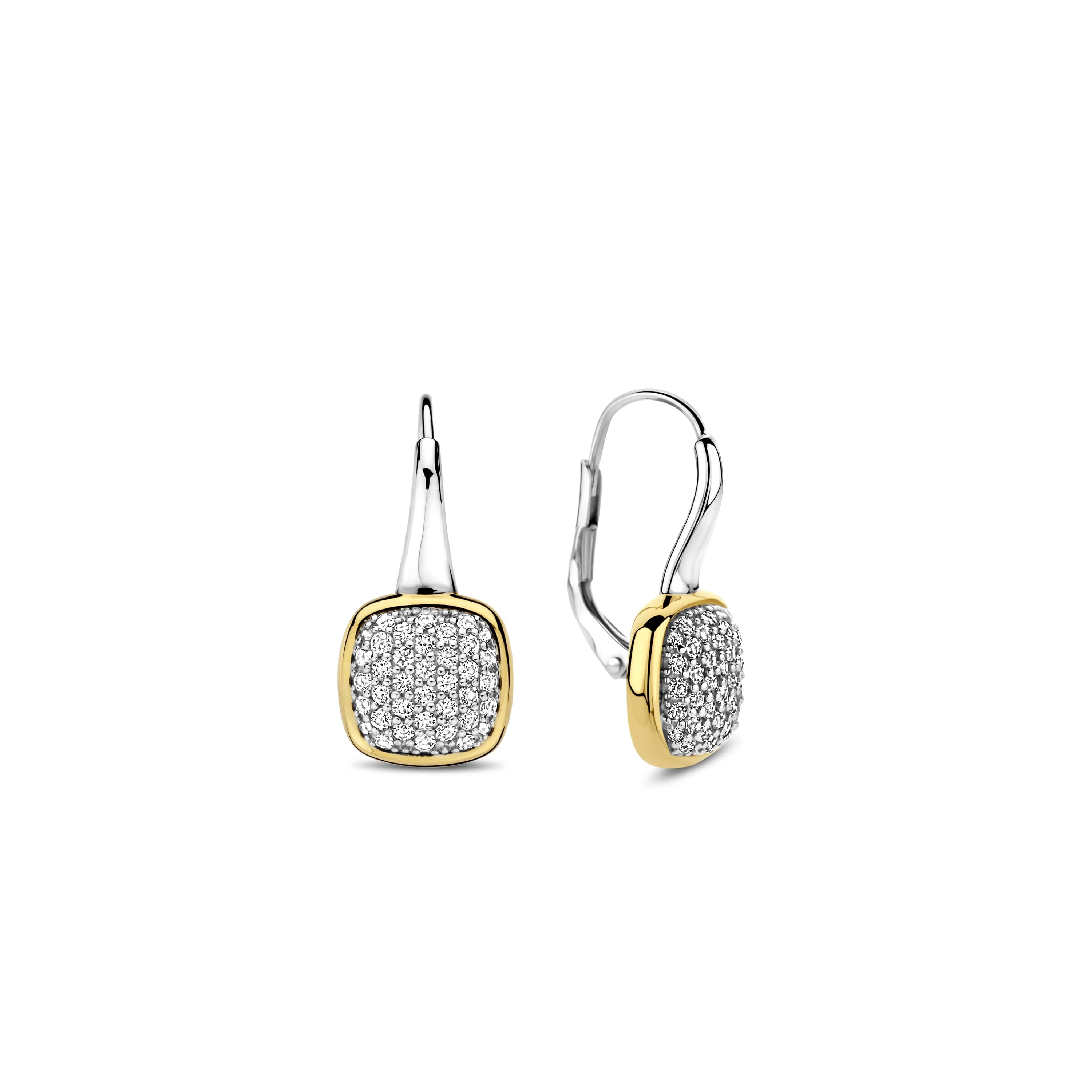 Oorhangers gold plated  met zirkonia - 7991ZY