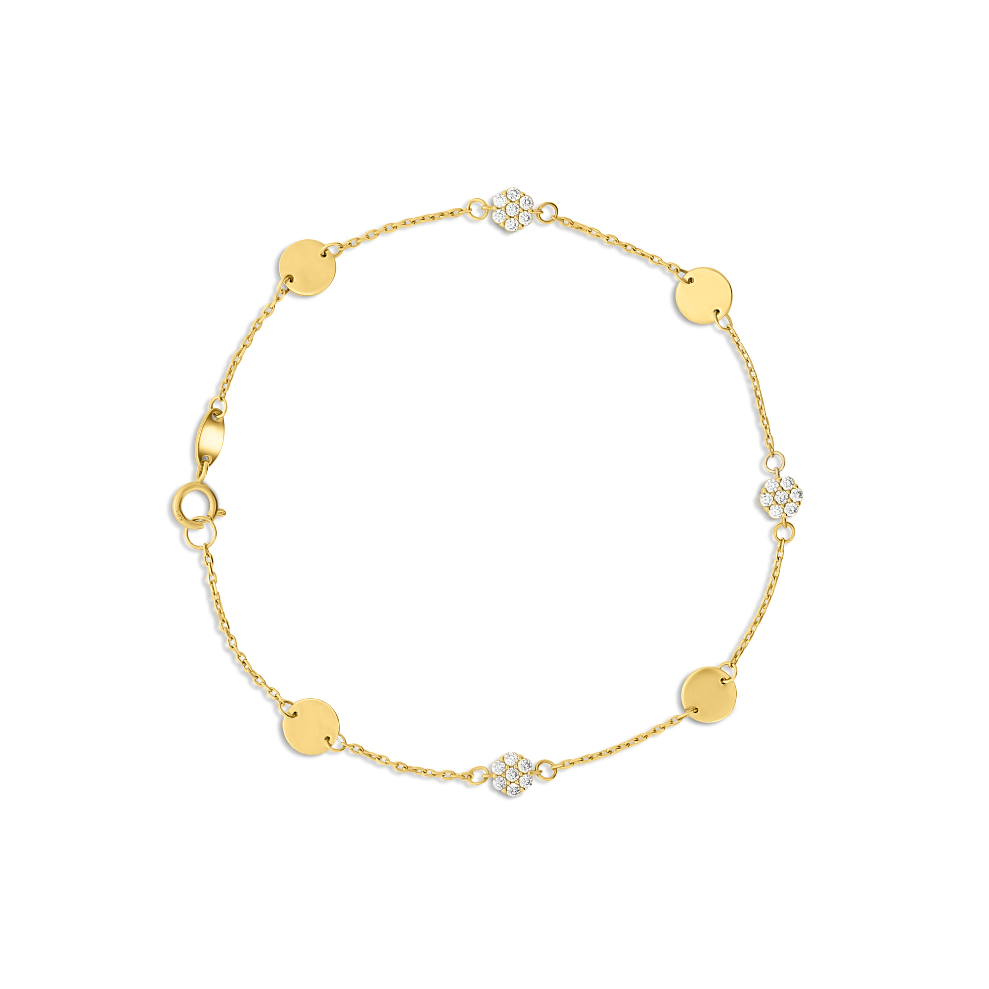Geelgouden armband met zirkonia