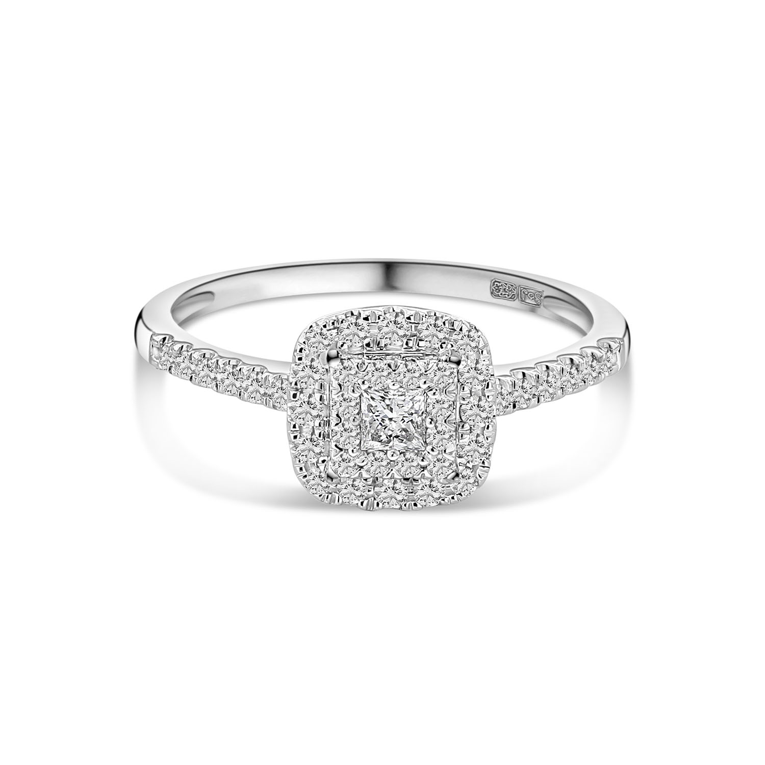 Witgouden ring met lab grown diamanten R159-MILL0009-FLG-W