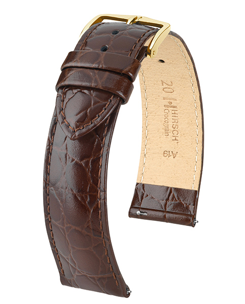 Horlogeband Crocograin M van leer 18 mm 12302810-1