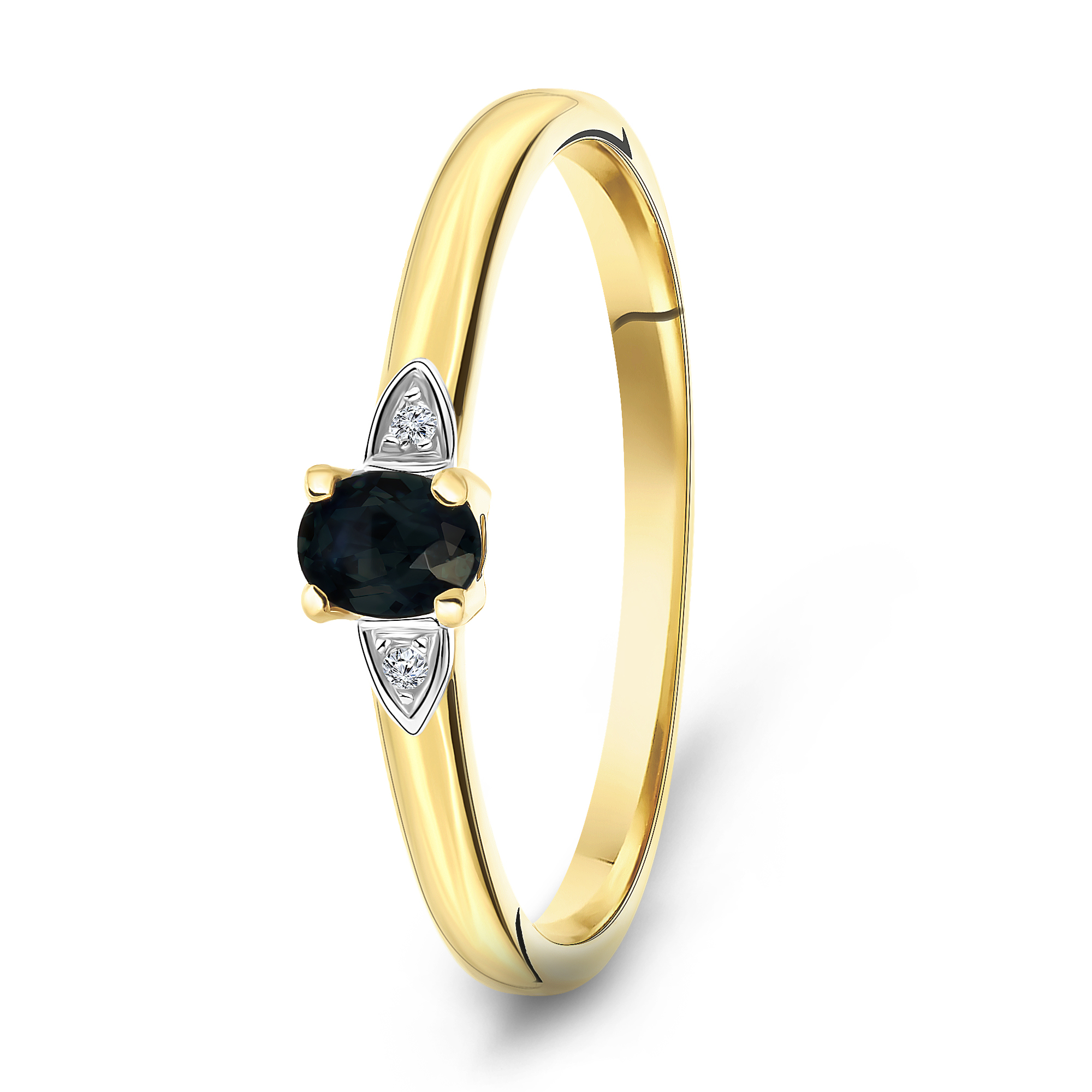 Geelgouden ring met diamant en saffier R092-72870R003-SA-Y