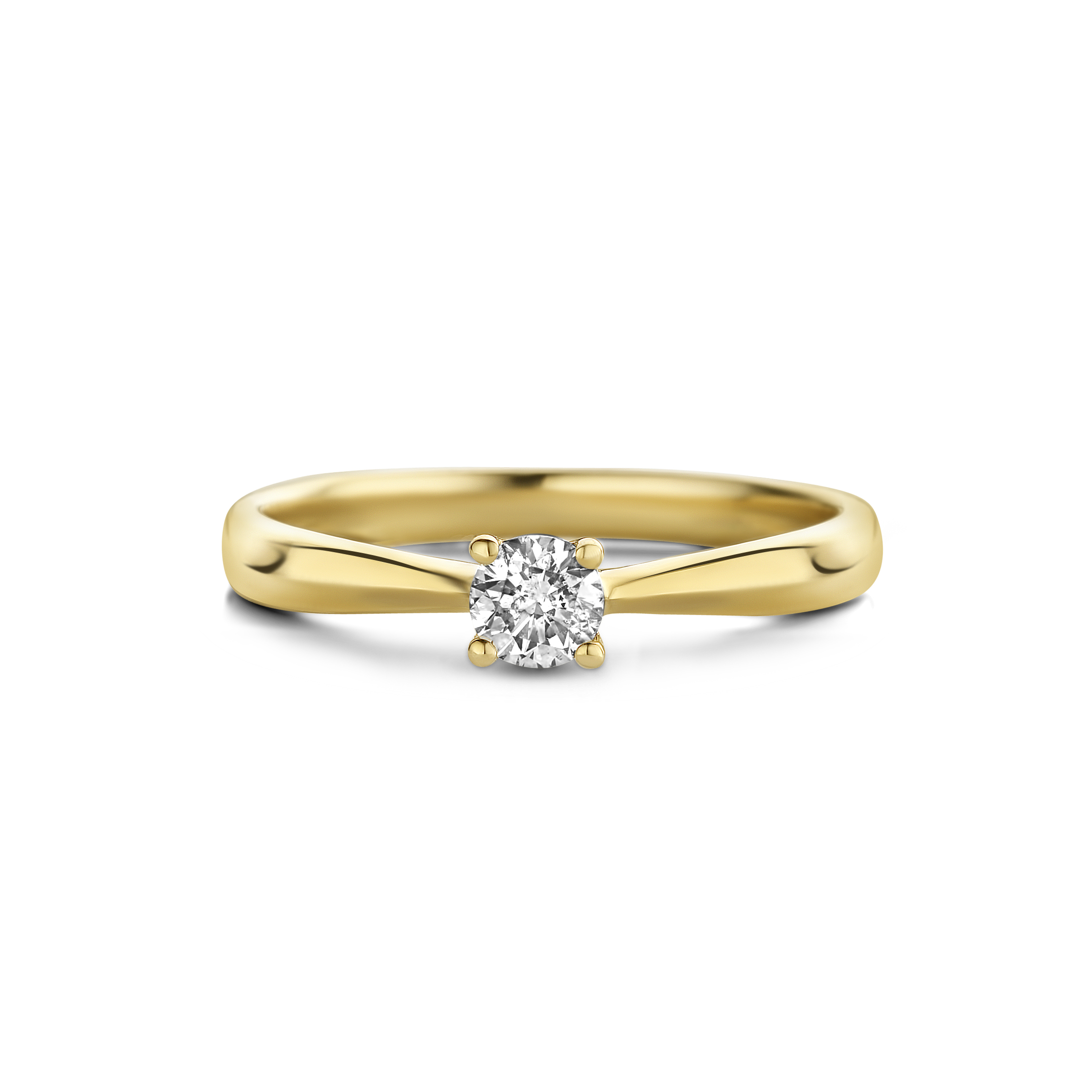 Geelgouden diamanten solitair ring