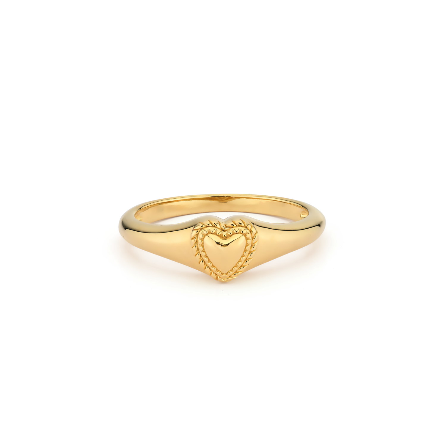 Ring van gold plated sterling zilver met hart detail 124116Y