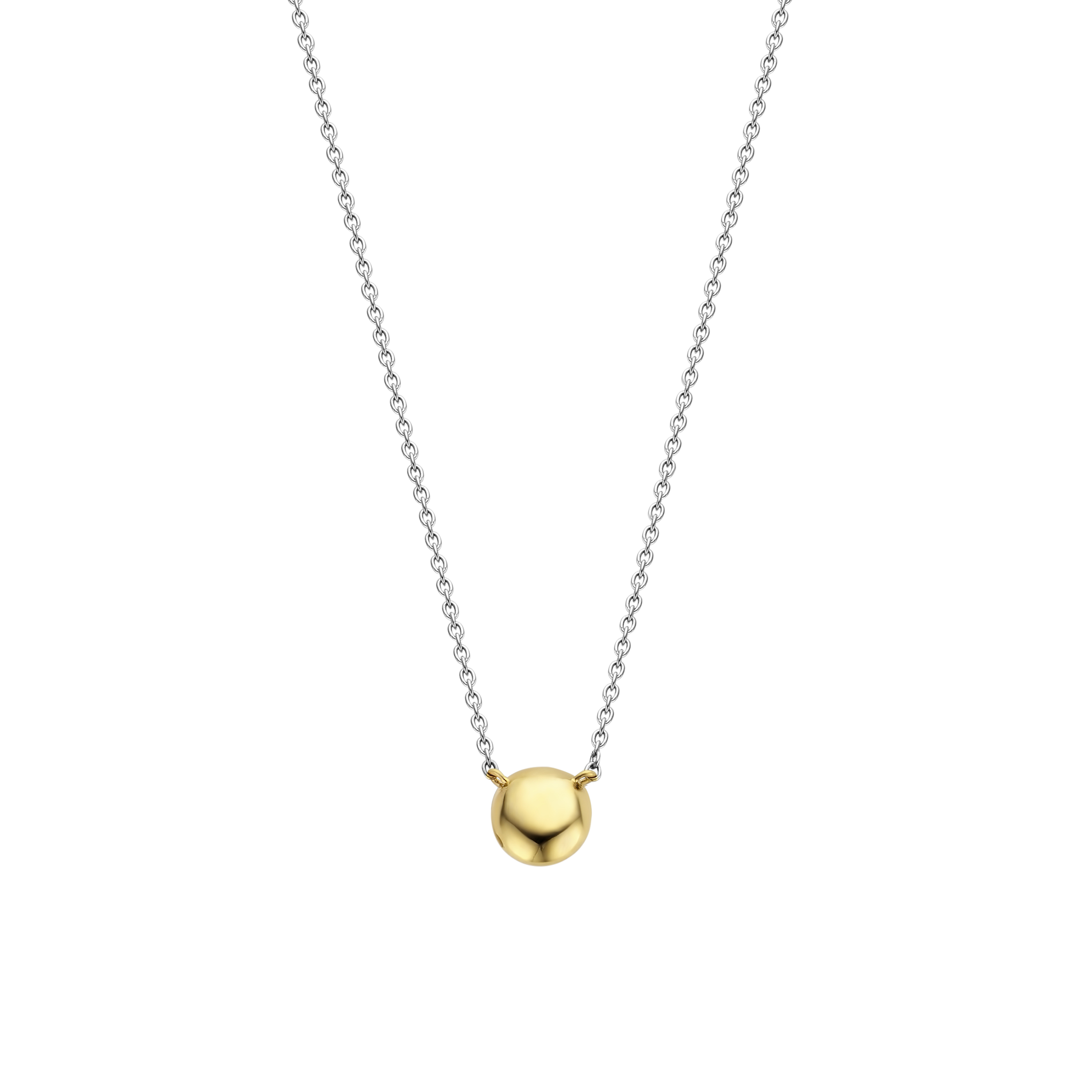 Ketting van gold plated  met parelhanger 34007YP