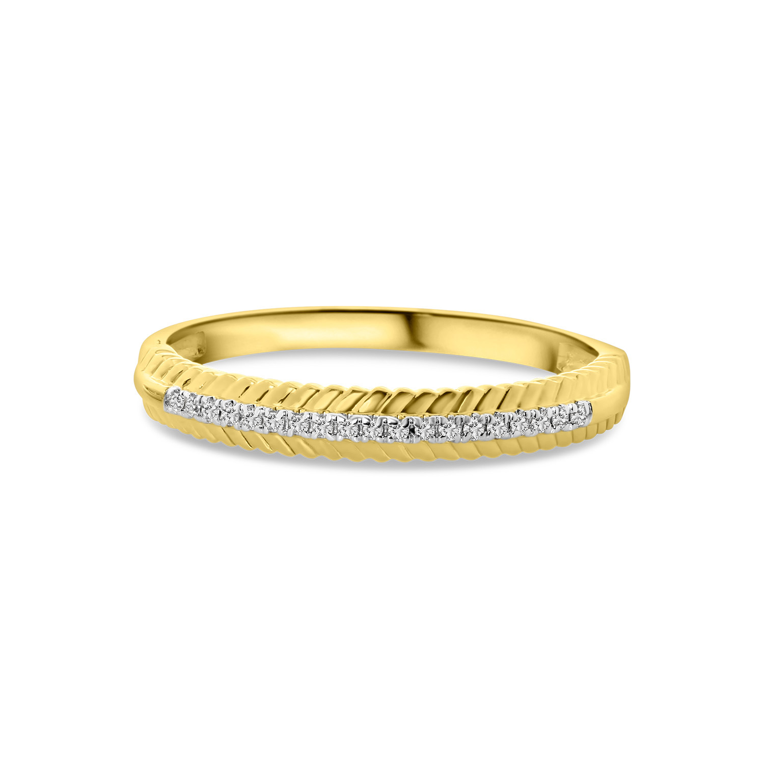 Geelgouden rijring met diamanten R404-RG46442-Y
