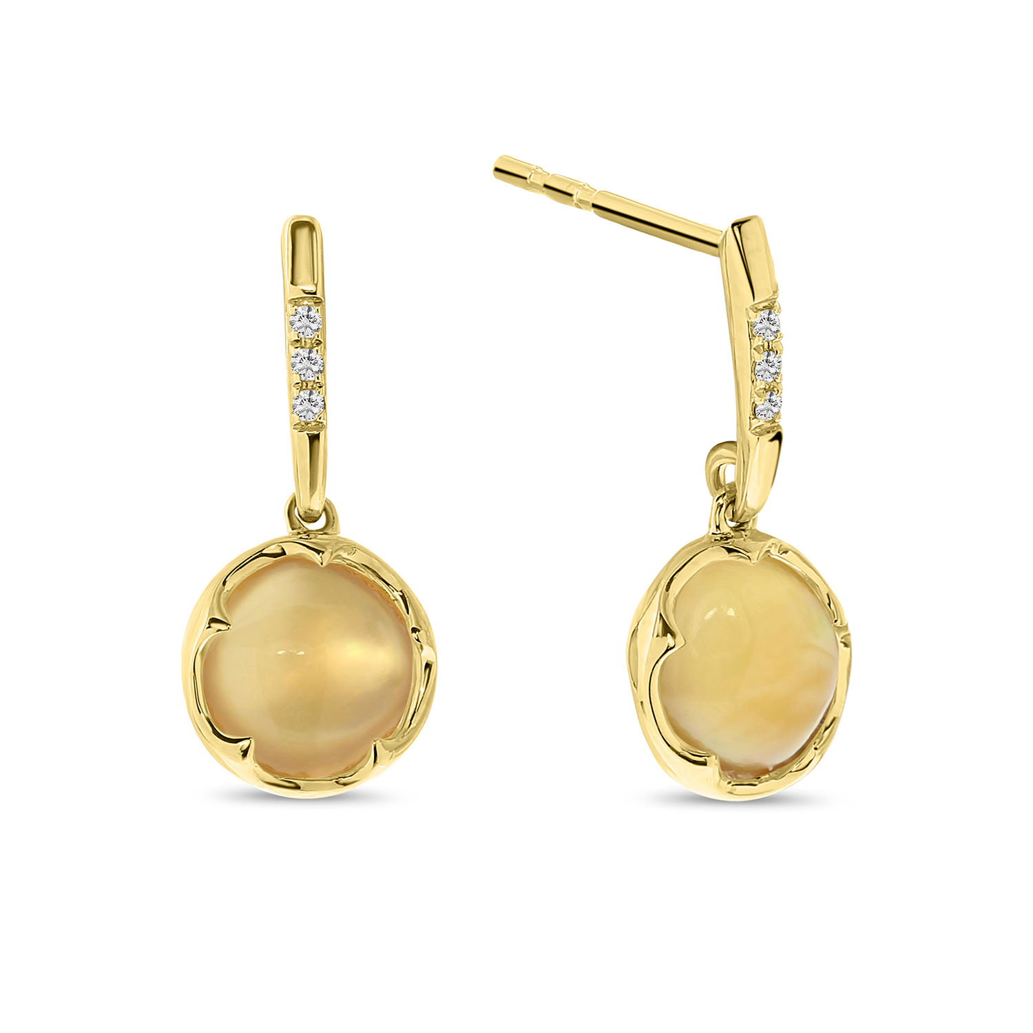 Geelgouden oorhangers met citrien en diamanten E480-EC040001ACH-CI-Y