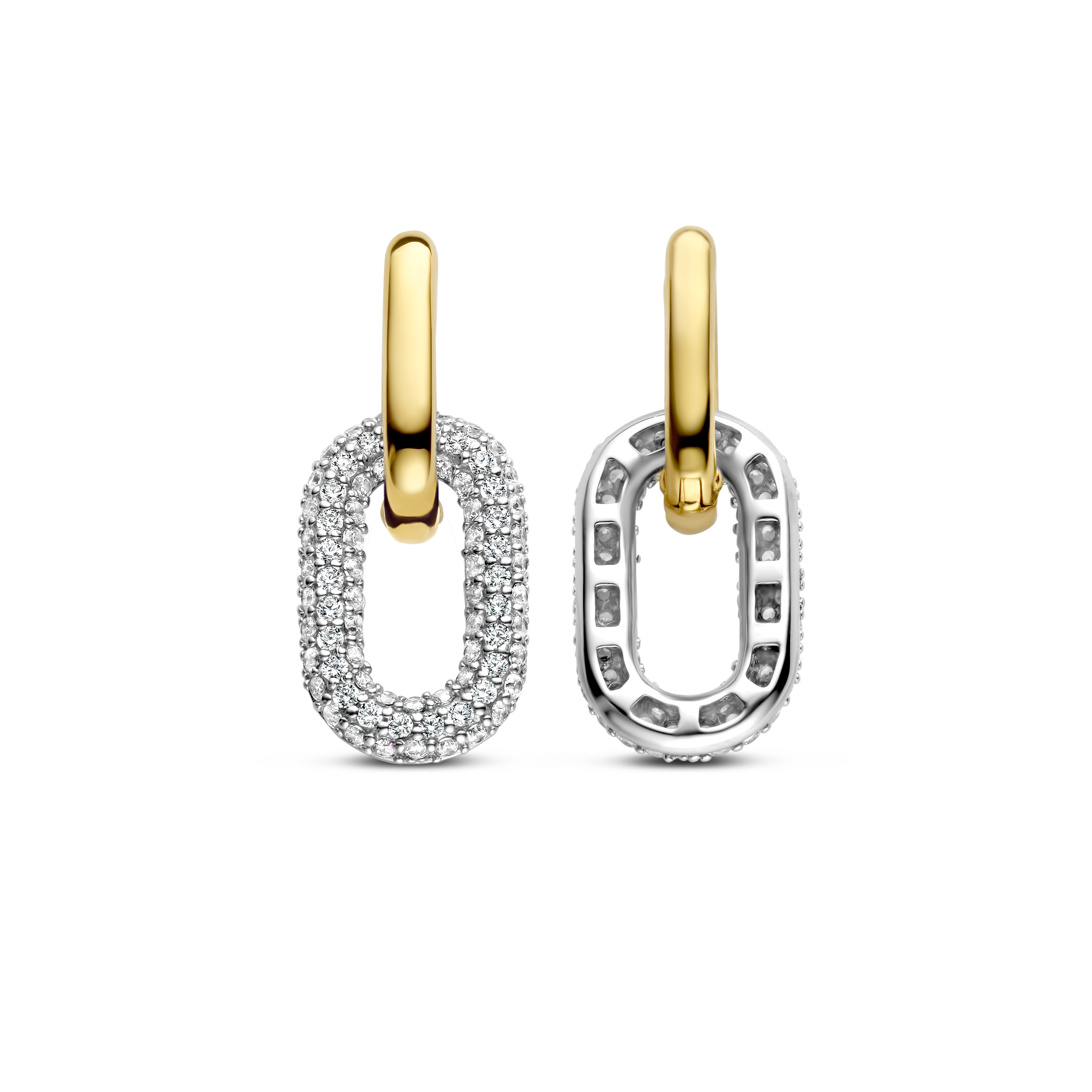 Oorringen gold plated met zirkonia - 7904ZY