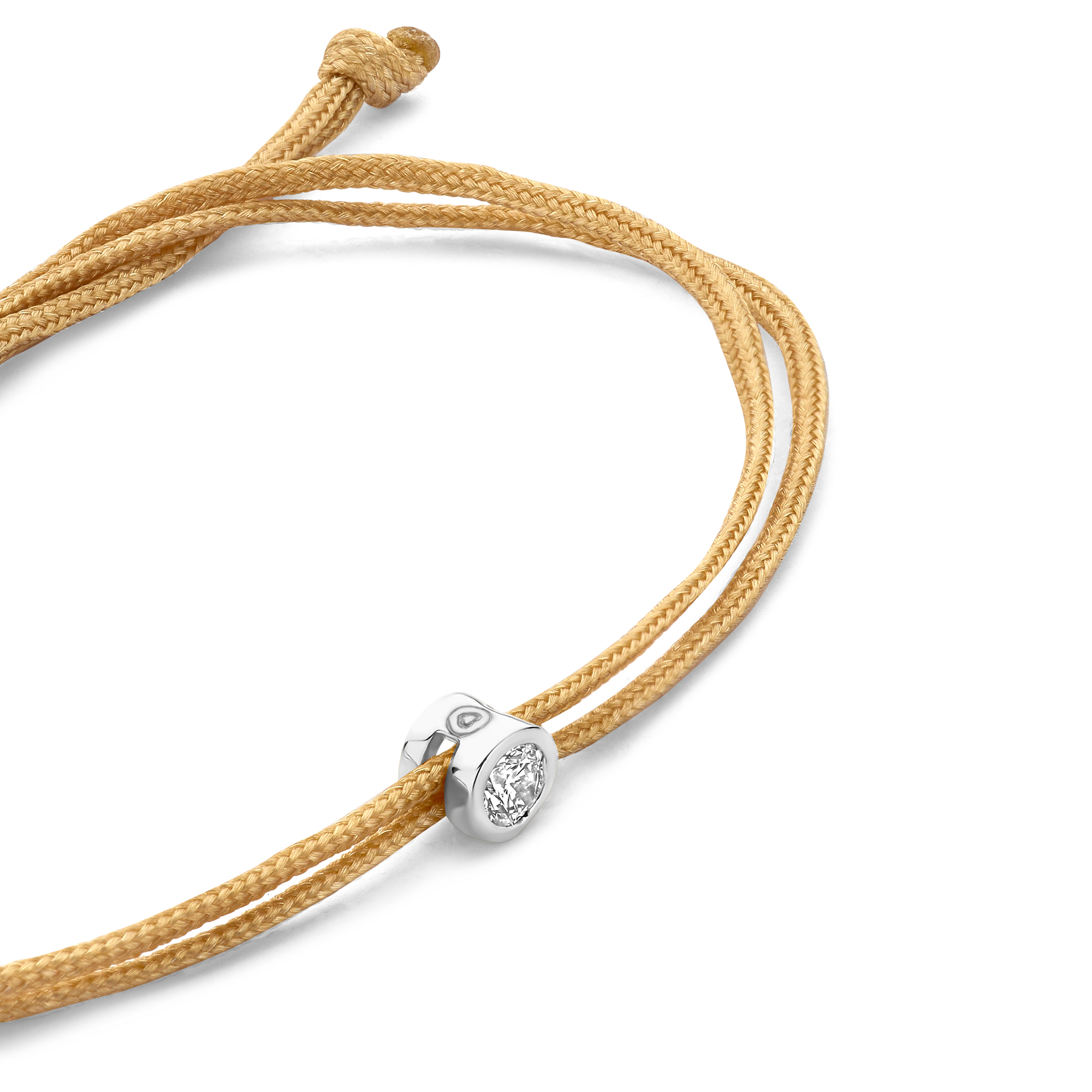 Koordarmband Champagne met lab grown diamant - BN010-14-S