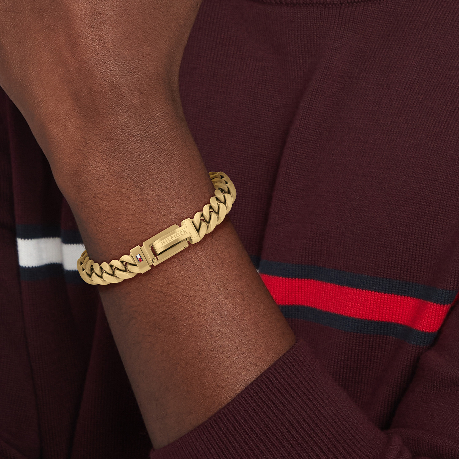 Schakelarmband van staal met logo detail TJ2790434