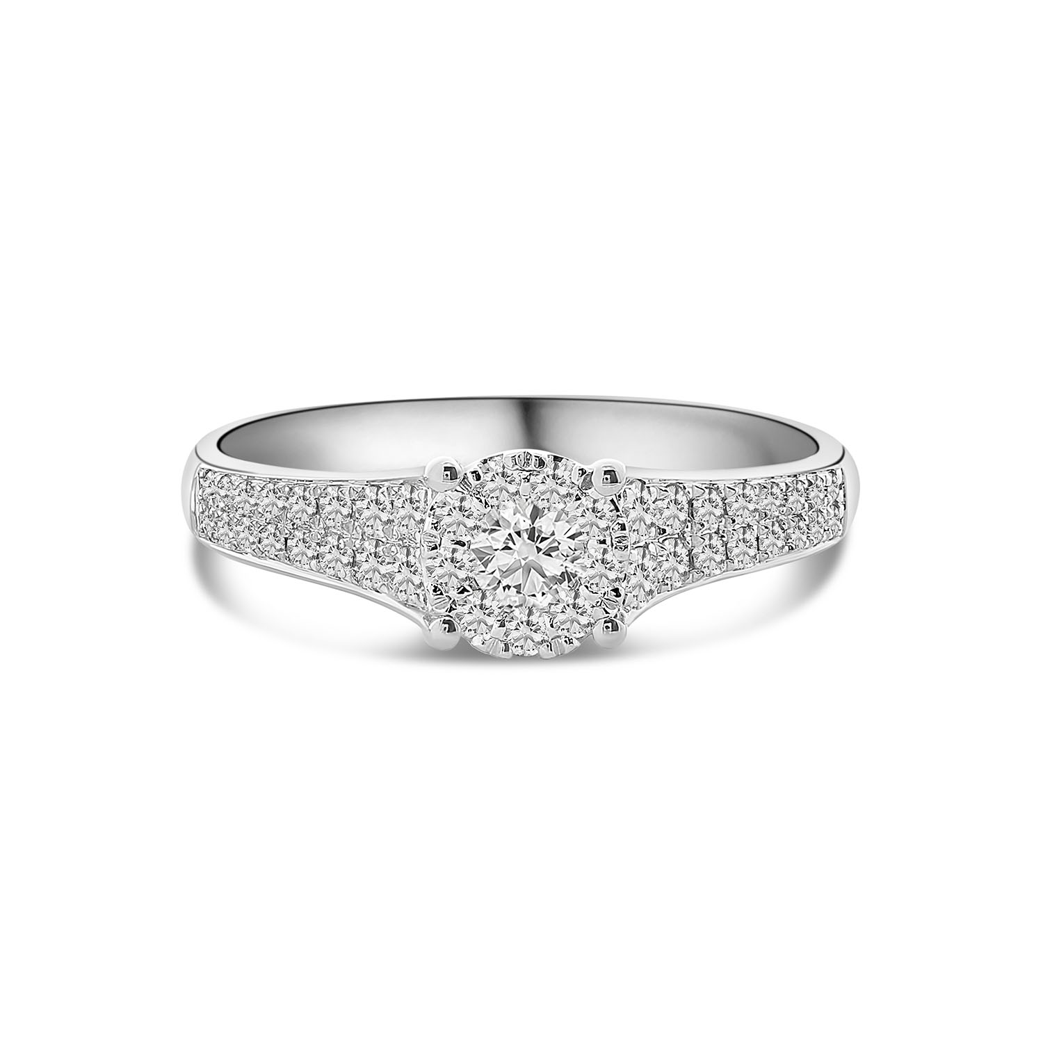 Witgouden ring met lab grown diamanten R092-61667R001-LG-W