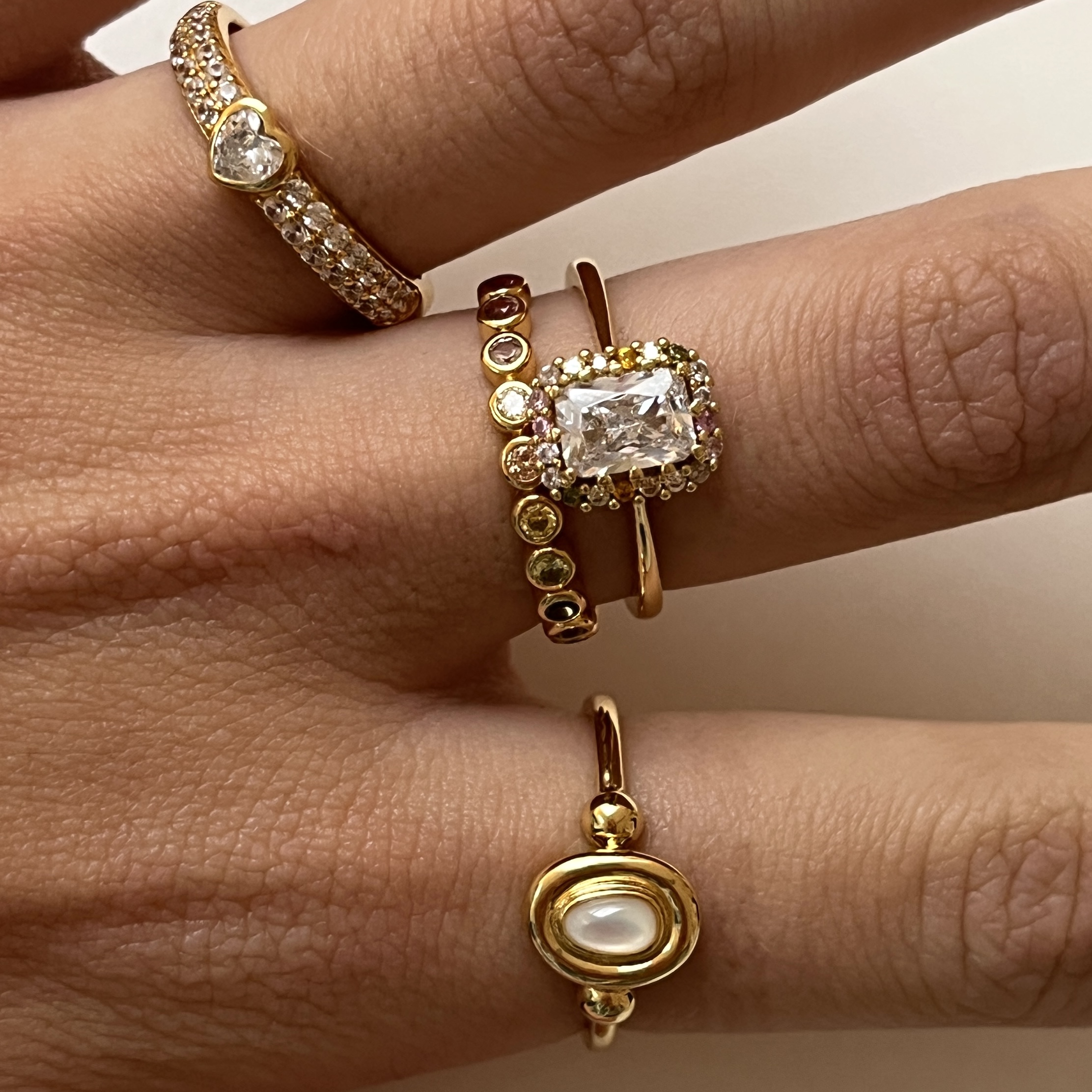 Ring met gekleurde stenen - 124157Y