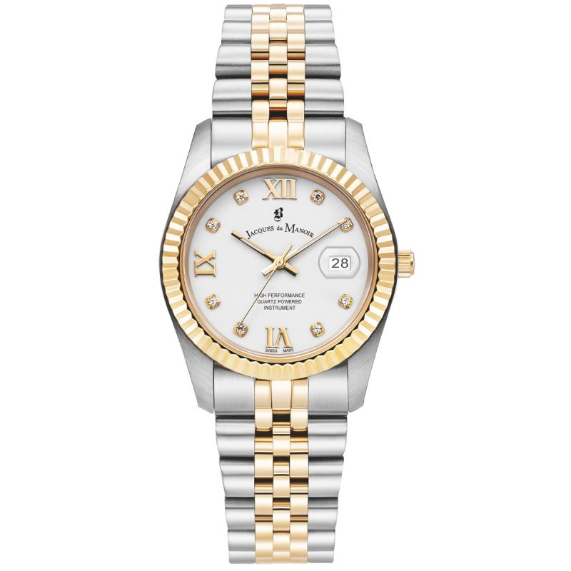 BOSS LIDA-collectie analoog quartzhorloge met meerdere functies en roestvrijstalen bandje voor dames, 1502747