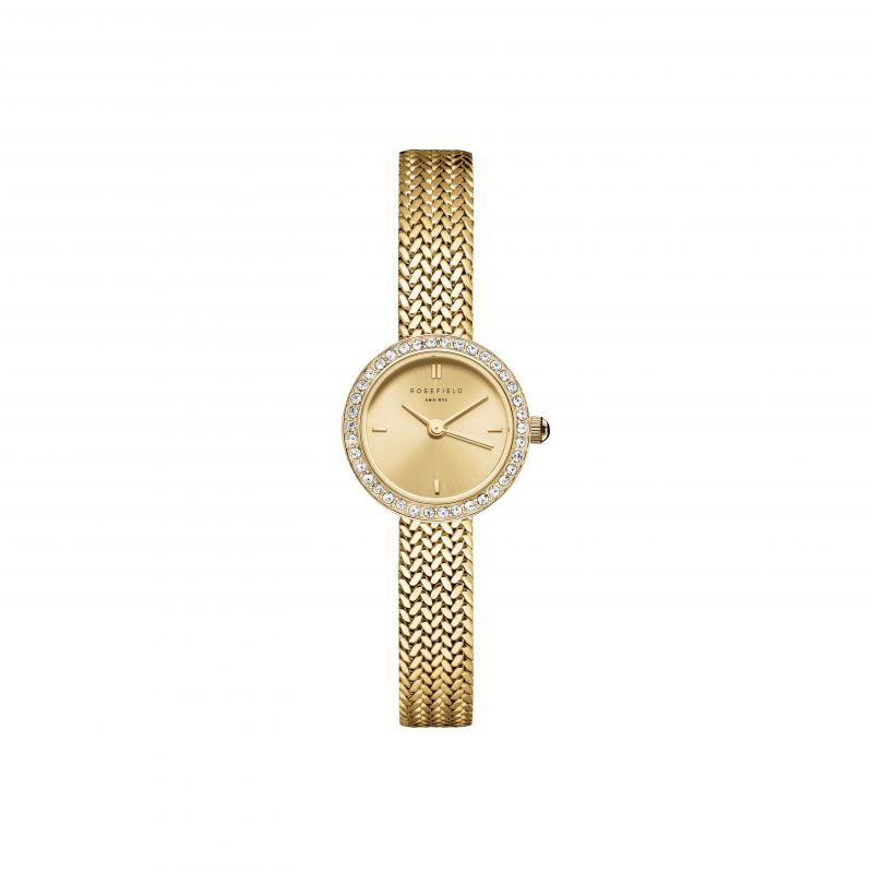 Olympic Fleur OL66DDD006 - Goudkleurig dameshorloge met witte wijzerplaat - Rond - 32 mm